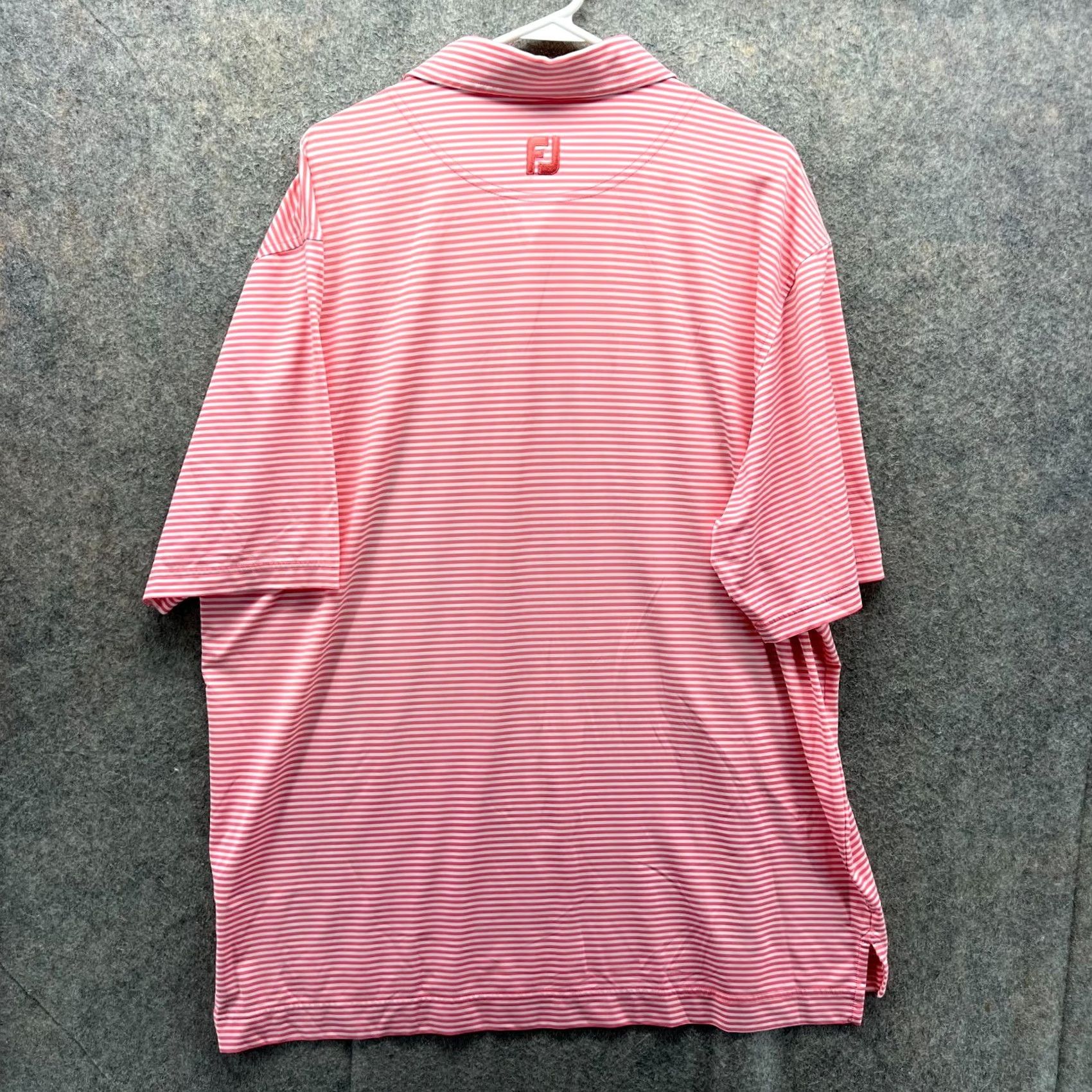 Footjoy Footjoy Polo Shirt Mens XL Pink White Stripes Preppy Stretch Golf Golfer Knit Shirt Size US XL / EU 56 / 4 - 2 Thumbnail