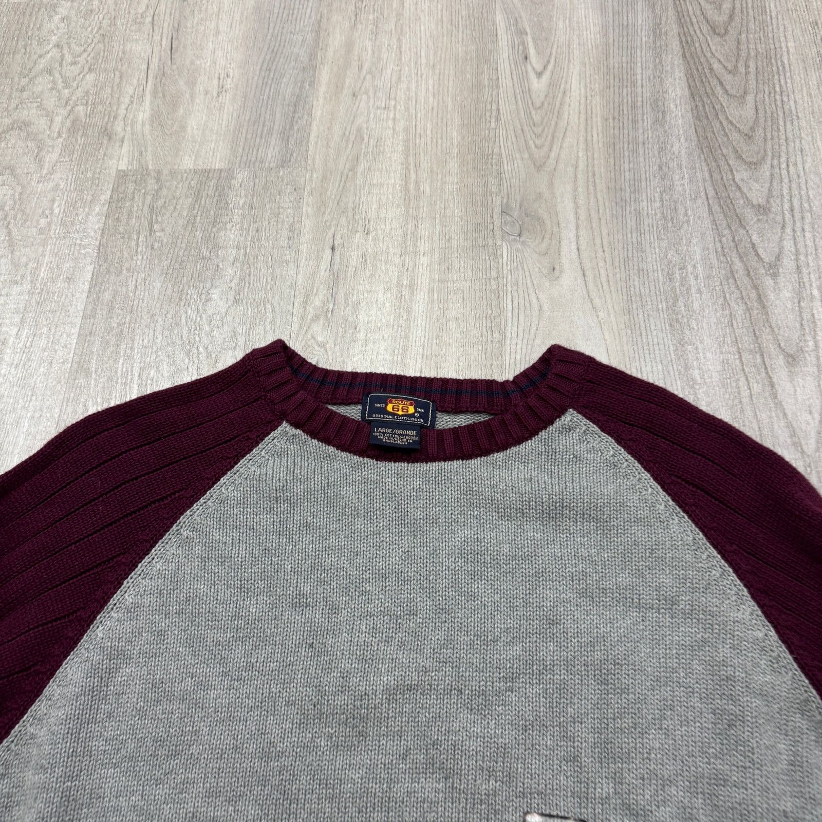 Vintage Vintage Route 66 Sweater Men's Large Gray Red Knit Crewneck Size US L / EU 52-54 / 3 - 3 Thumbnail