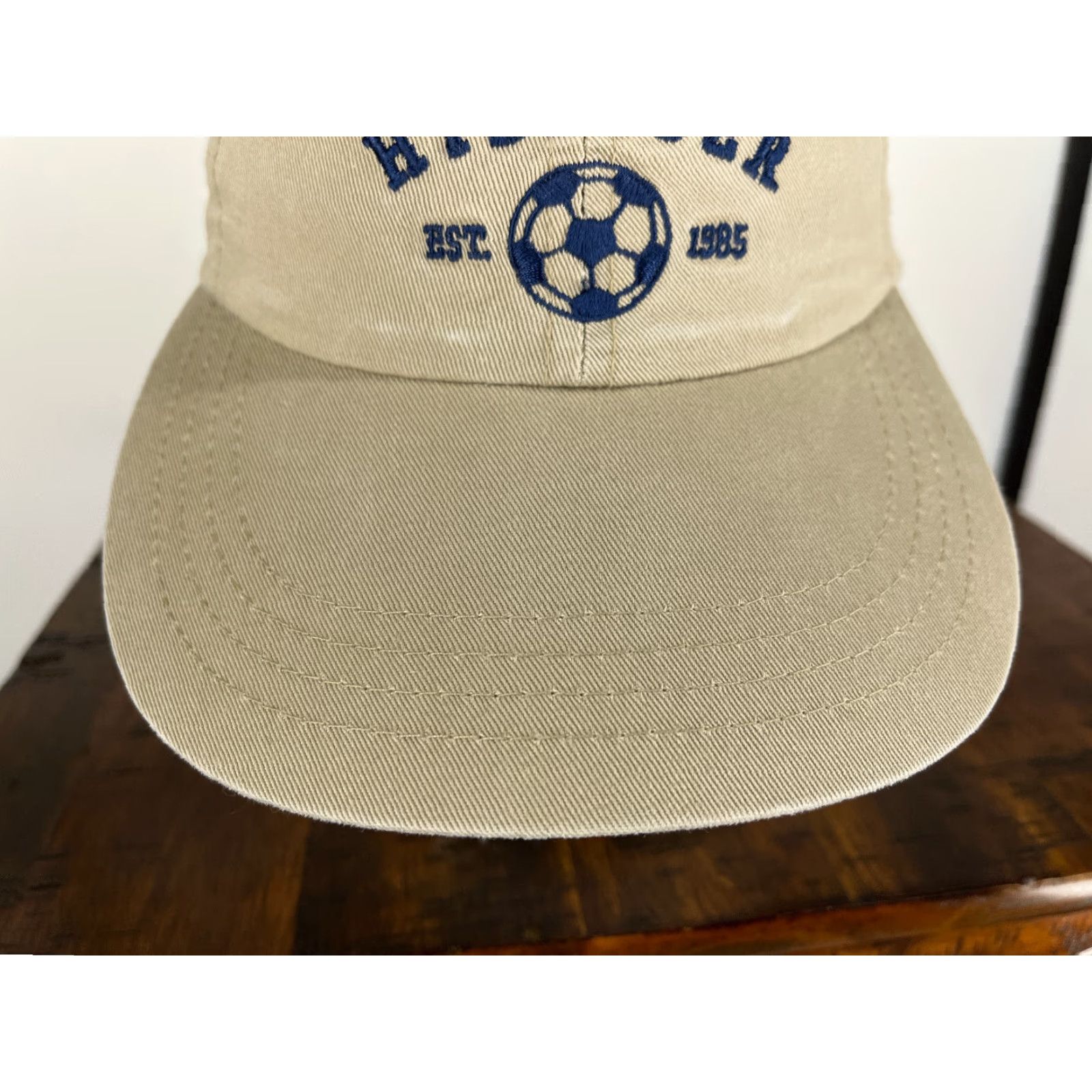 Tommy Hilfiger Tommy Hilfiger Hat Cap Strap Back Adult One Size Beige Soccer Ball 1985 Cotton Baseball Cap Mens Size ONE SIZE - 3 Thumbnail