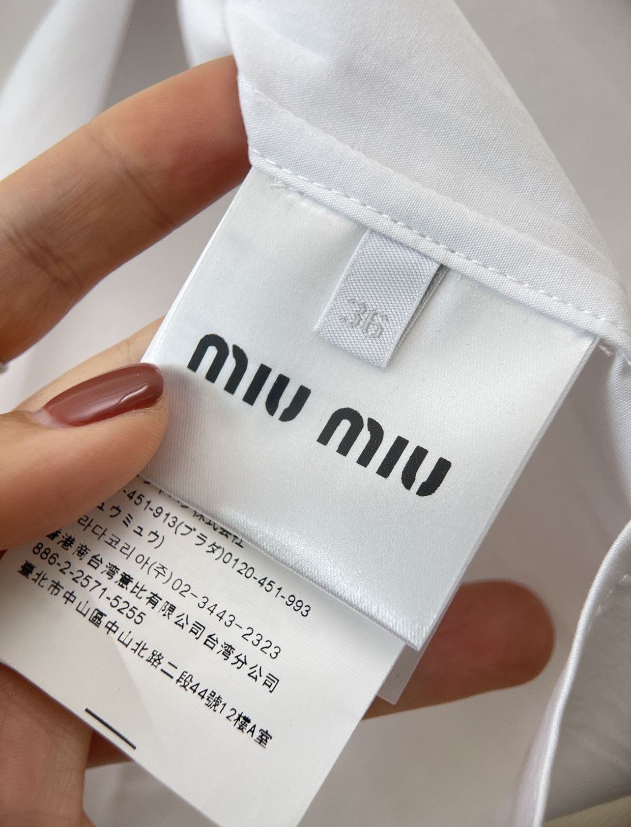 Miu Miu Miu Miu Poplin Shirt Dress (White) Size XS / US 0-2 / IT 36-38 - 11 Thumbnail