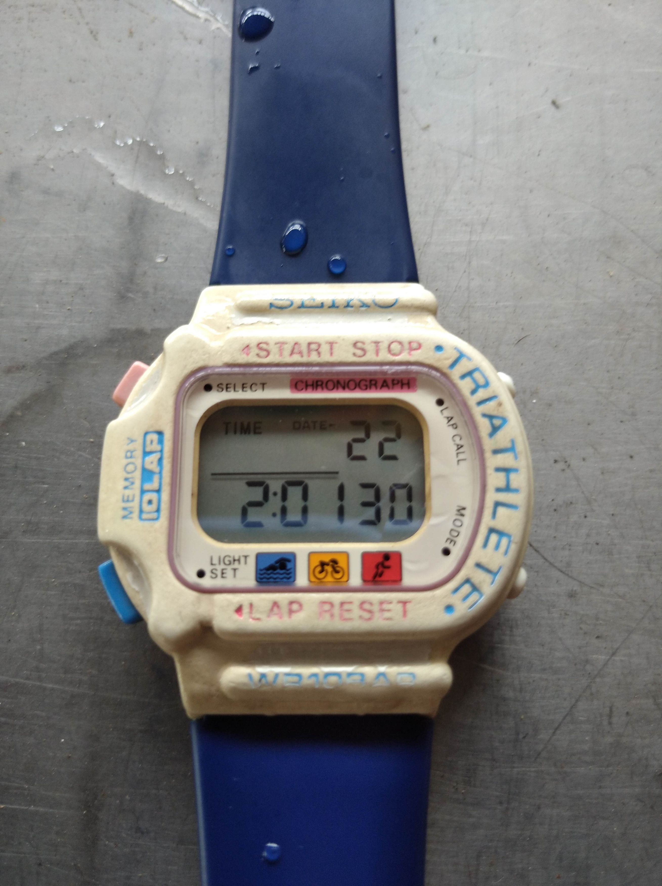 image of Seiko Triathlete Digital Watch in White, Men's