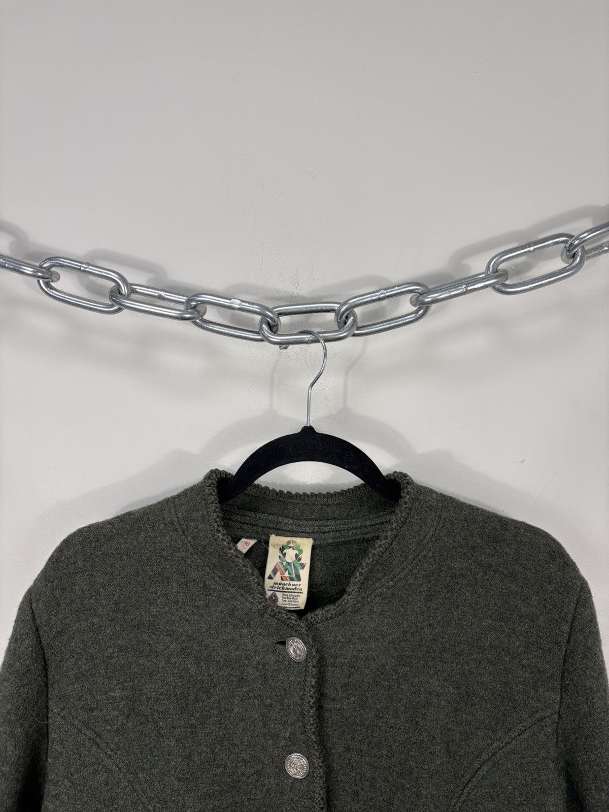Vintage Vintage Munchner Strickmoden Bavarian Wool Cardigan Sweater Size L / US 10 / IT 46 - 3 Thumbnail