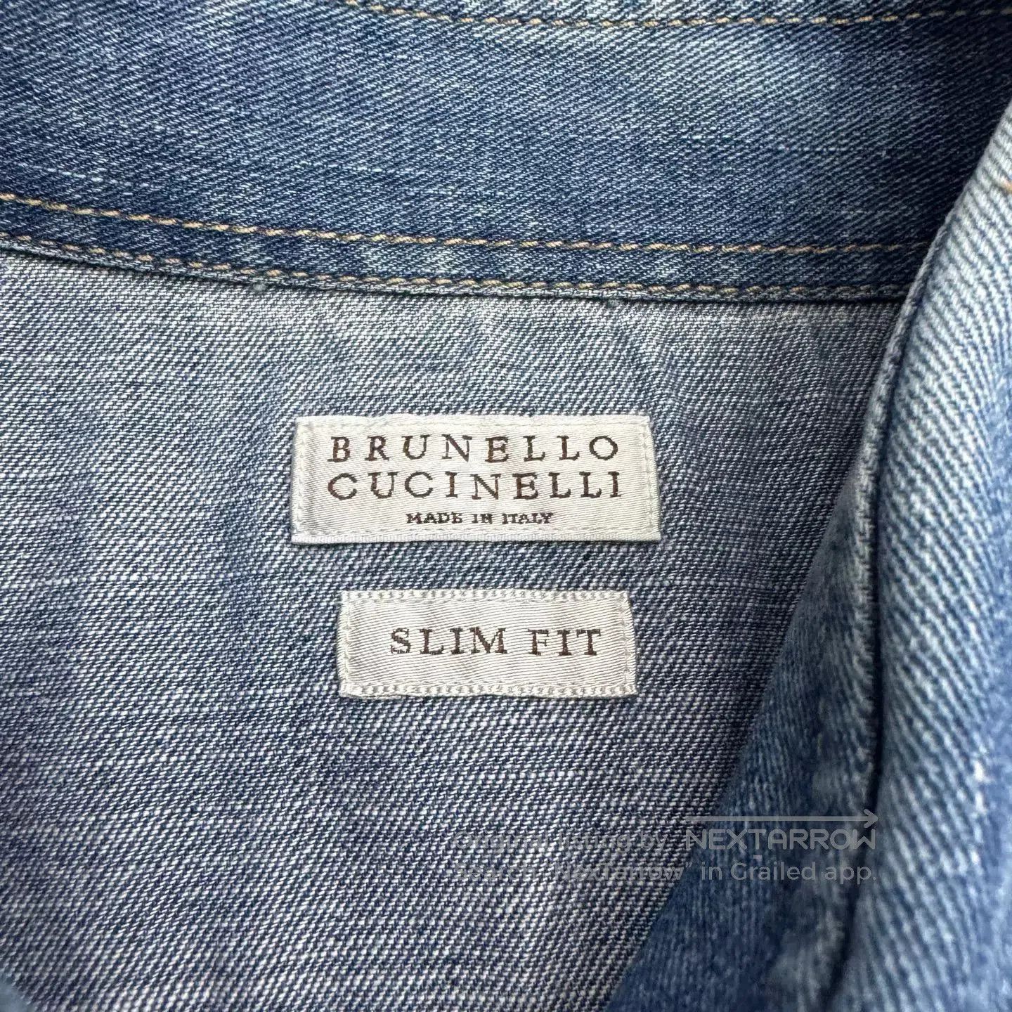 Brunello Cucinelli Brunello Cucinelli Washed Denim Shirt. Size US M / EU 48-50 / 2 - 2 Thumbnail