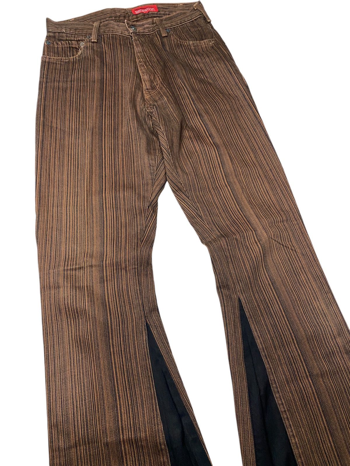 5351 POUR LES HOMMES 2000's Semantic Design Flared Tuxedo Custom Jeans Size US 26 / EU 42 - 3 Thumbnail