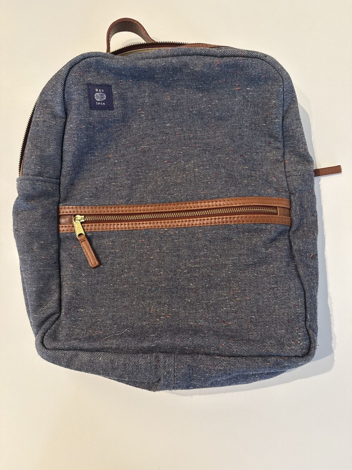 Other Res Ipsa denim backpack with leather leather trim Size ONE SIZE - 1 Thumbnail