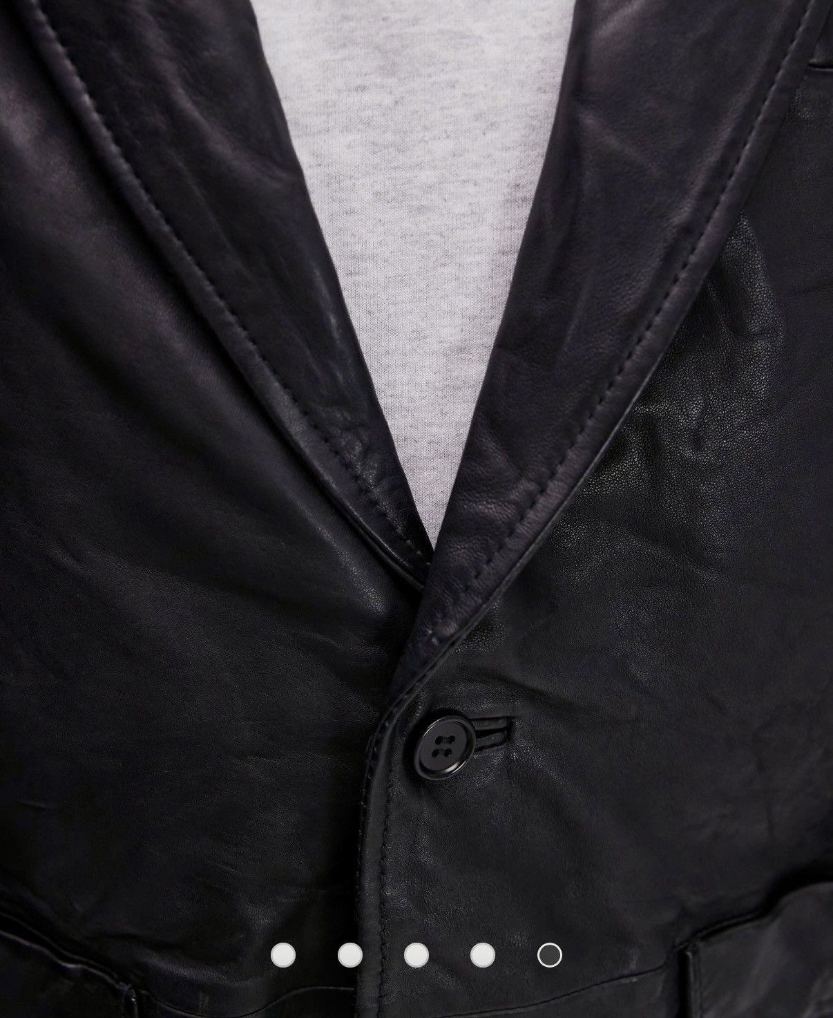 Allsaints AllSaints Black Leather Blazer Jacket Size L Size US L / EU 52-54 / 3 - 7 Thumbnail