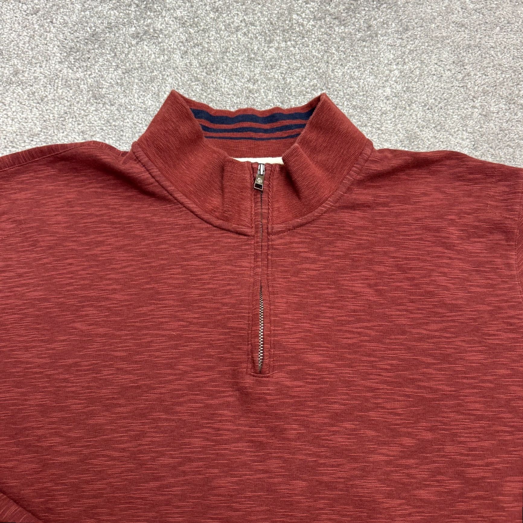 Ted Baker Ted Baker London 1/4 Zip Pullover Sweater Men 3XL Burgundy Red Knit Stretch Mock Neck Casual Workwear Designer Classic Preppy Size US XXL / EU 58 / 5 - 2 Thumbnail