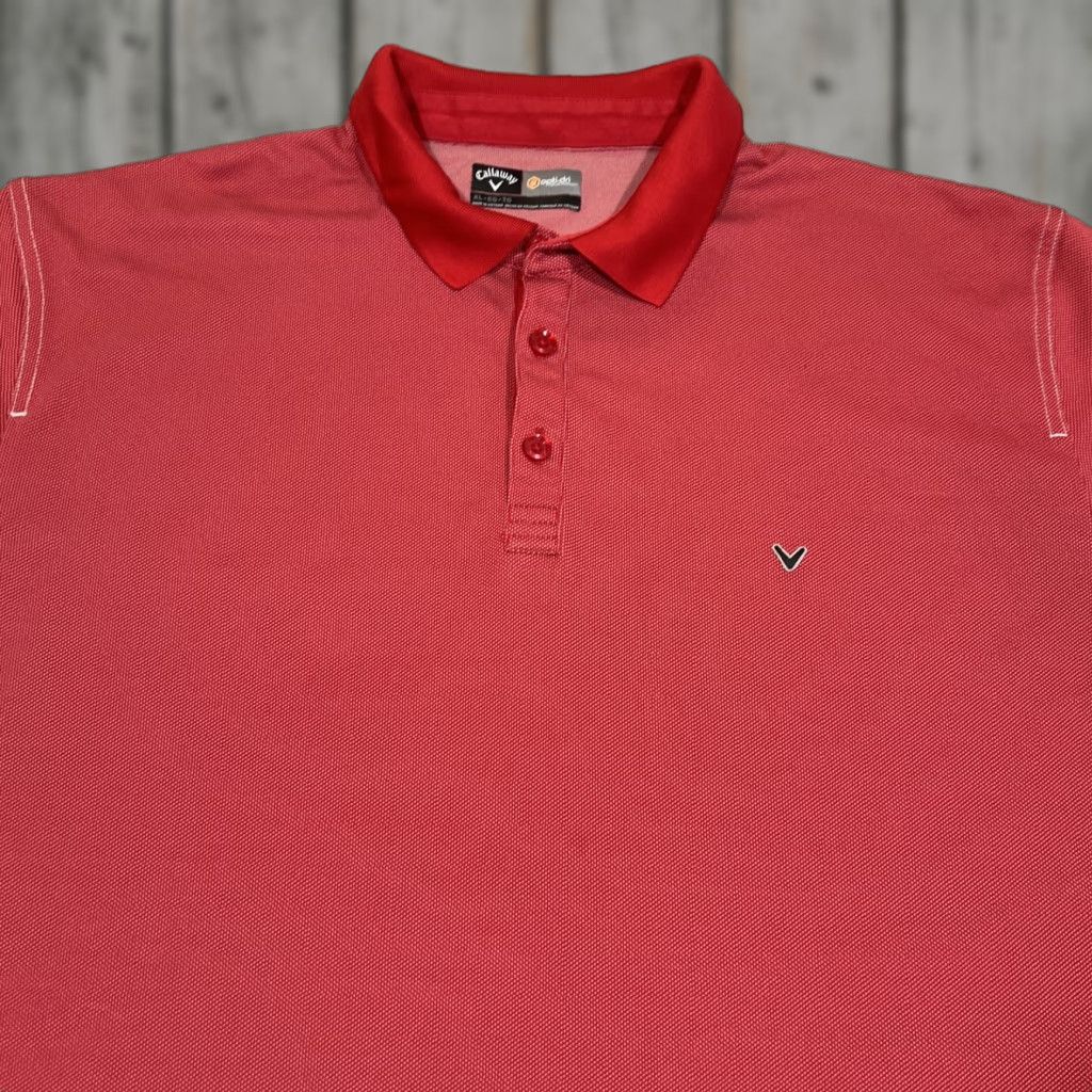 Callaway Callaway Polo Opti Dri Red Logo Golf Shirt Collared XL Men’s Short Sleeve Sports Shirt Size US XL / EU 56 / 4 - 1 Thumbnail