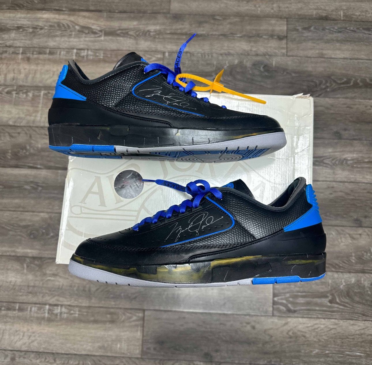 Jordan Brand × Off-White Off-White x Air Jordan 2 Retro Low SP 'Black Varsity Royal" Size US 13 / EU 46 - 2 Thumbnail