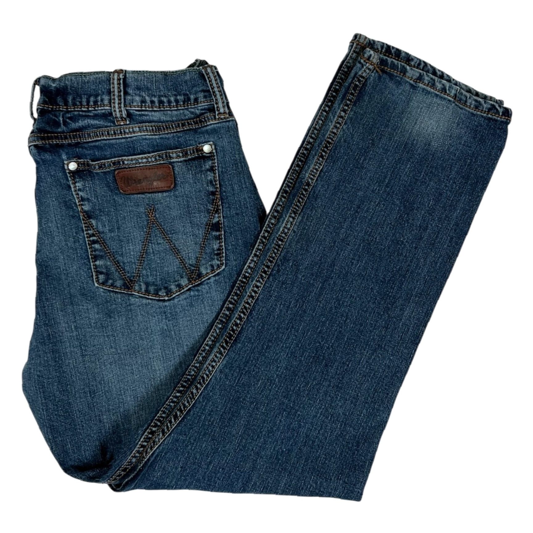 Wrangler VINTAGE Wrangler Retro Slim Straight Jeans 38x32 Jeans Mens Slim Bootcut Cowboy 90s USA Blue Wrangler Retro Slim Straight Jeans 38x32 Mens Size US 38 / EU 54 - 2 Thumbnail
