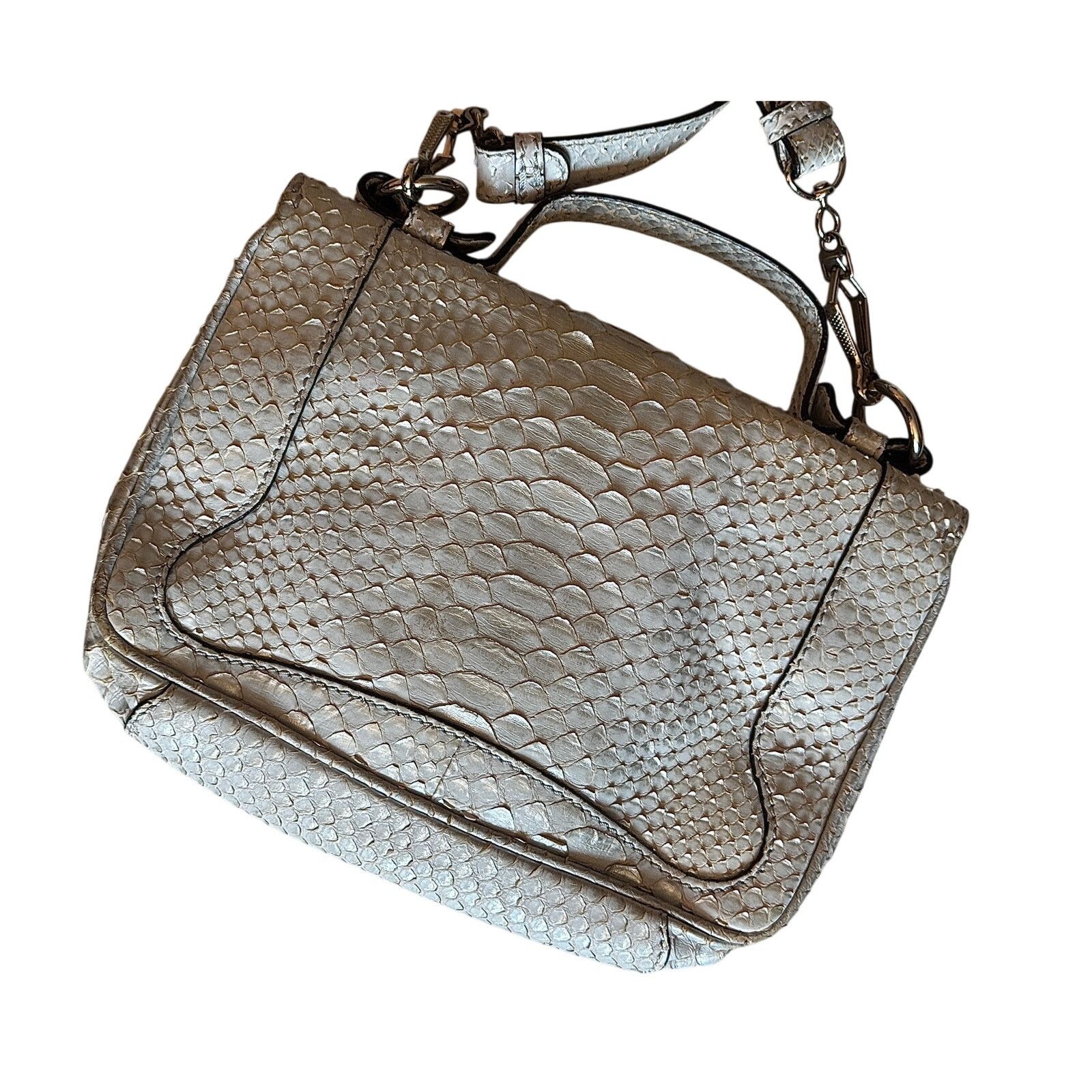 Giorgio Armani Giorgio Armani Snakeskin White Handbag W/ Straps Size ONE SIZE - 2 Thumbnail