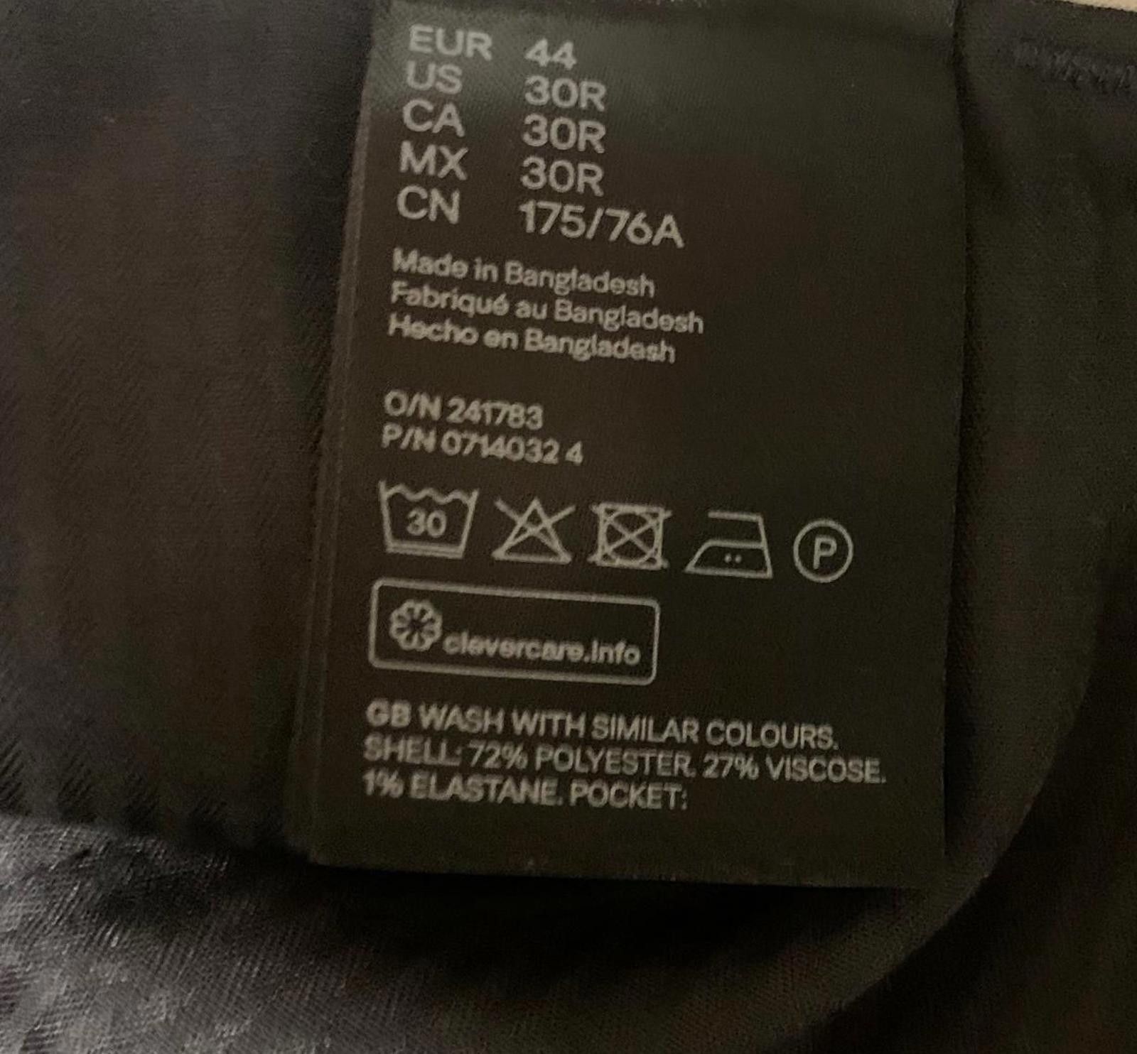 H&M H&M Men's Slate Skinny Fit Cotton Blend Pants W30 Size US 30 / EU 46 - 11 Thumbnail