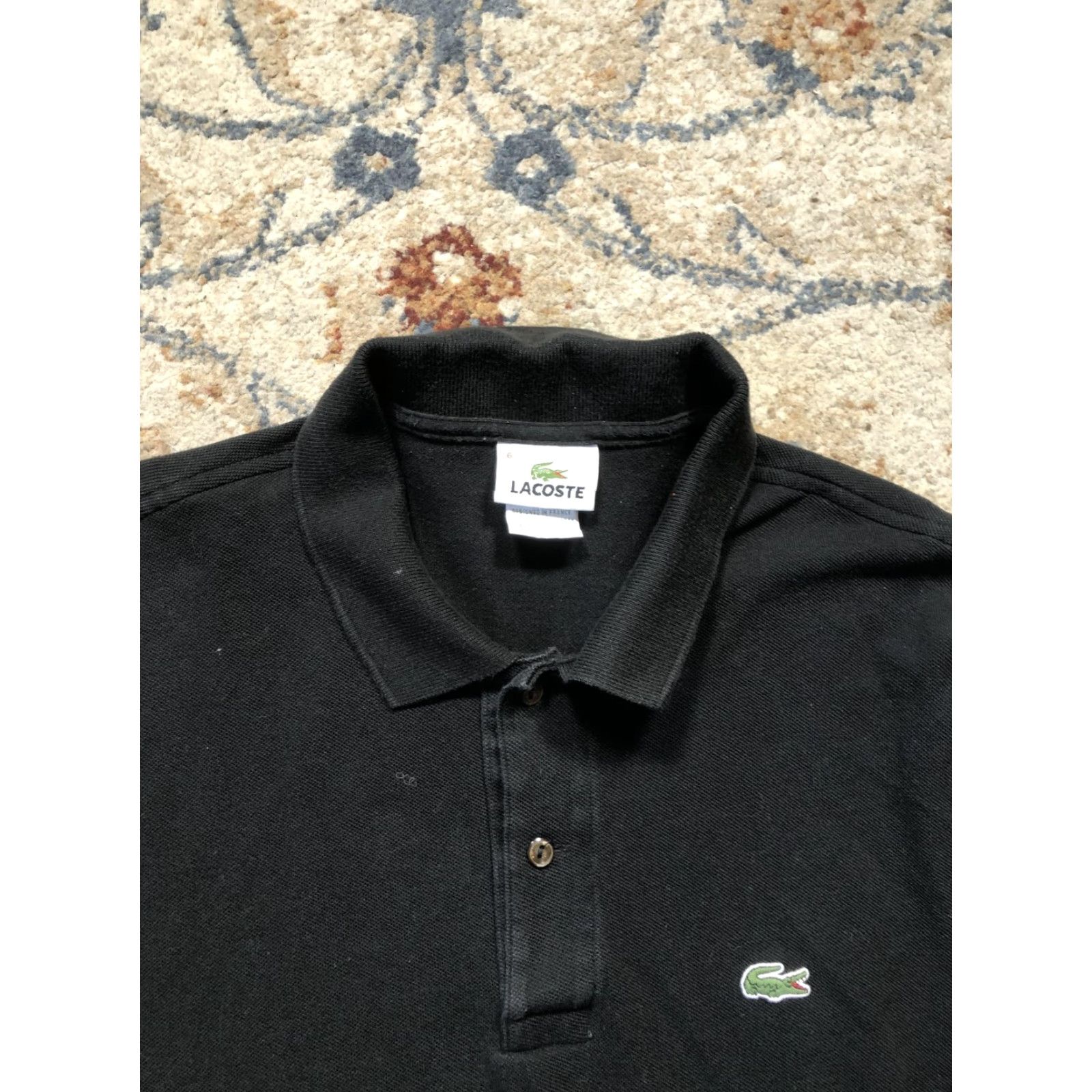 Lacoste Lacoste Polo Shirt Mens XL Black Long Sleeve Pique Croc Logo Golf Casual Size US XL / EU 56 / 4 - 2 Thumbnail