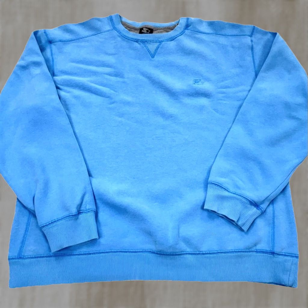 Starter VINTAGE Starter Sweatshirt Men Medium Carolina Blue Crewneck Pullover Embroidered Logo Clothing Sweatshirt Men Blue Size US M / EU 48-50 / 2 - 1 Thumbnail