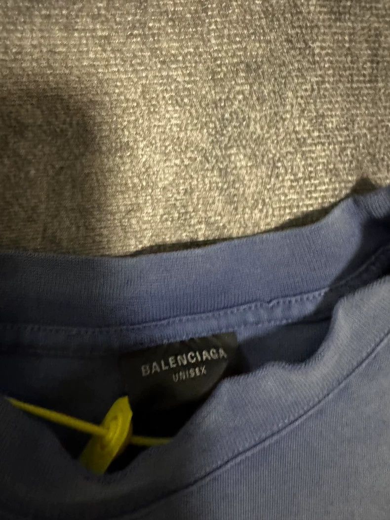 Balenciaga Balenciaga Blue old tower logo short sleeves Size US L / EU 52-54 / 3 - 3 Thumbnail