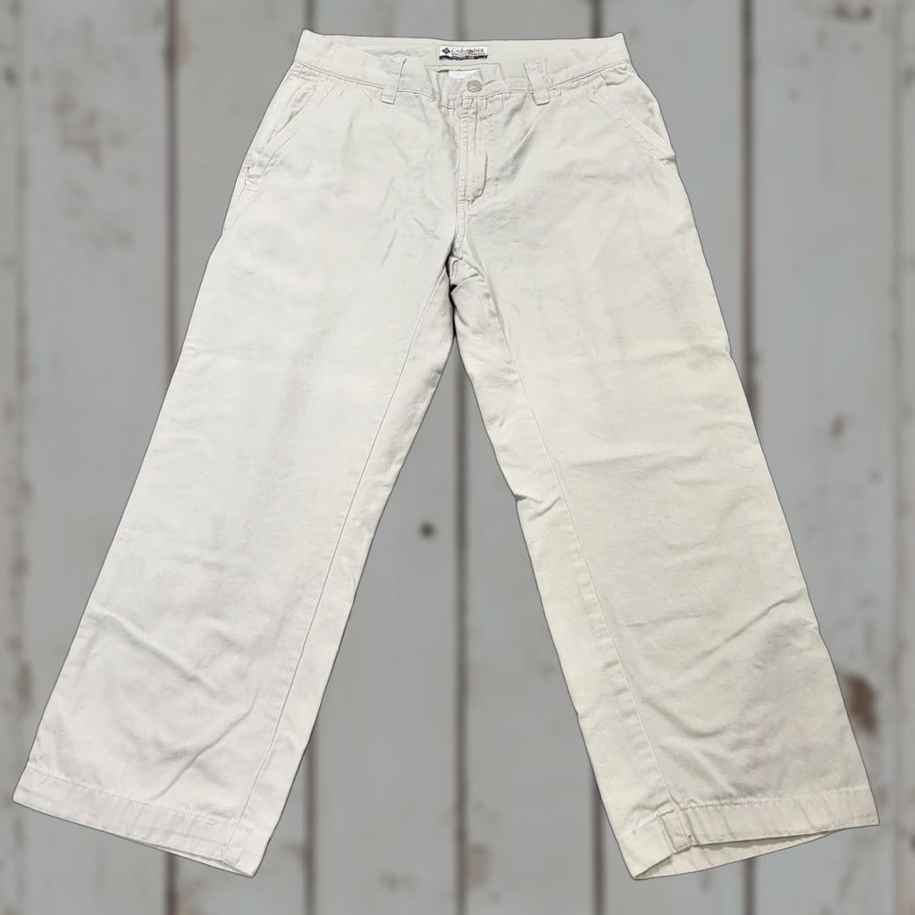 Vintage Columbia Pants Women's Size 8 Khaki Flat Front Casual Outdoor Hiking Capri Pants Tan Beige Straight Leg - Regular Mens? Women? Size 30" / US 8 / IT 44 - 1 Thumbnail