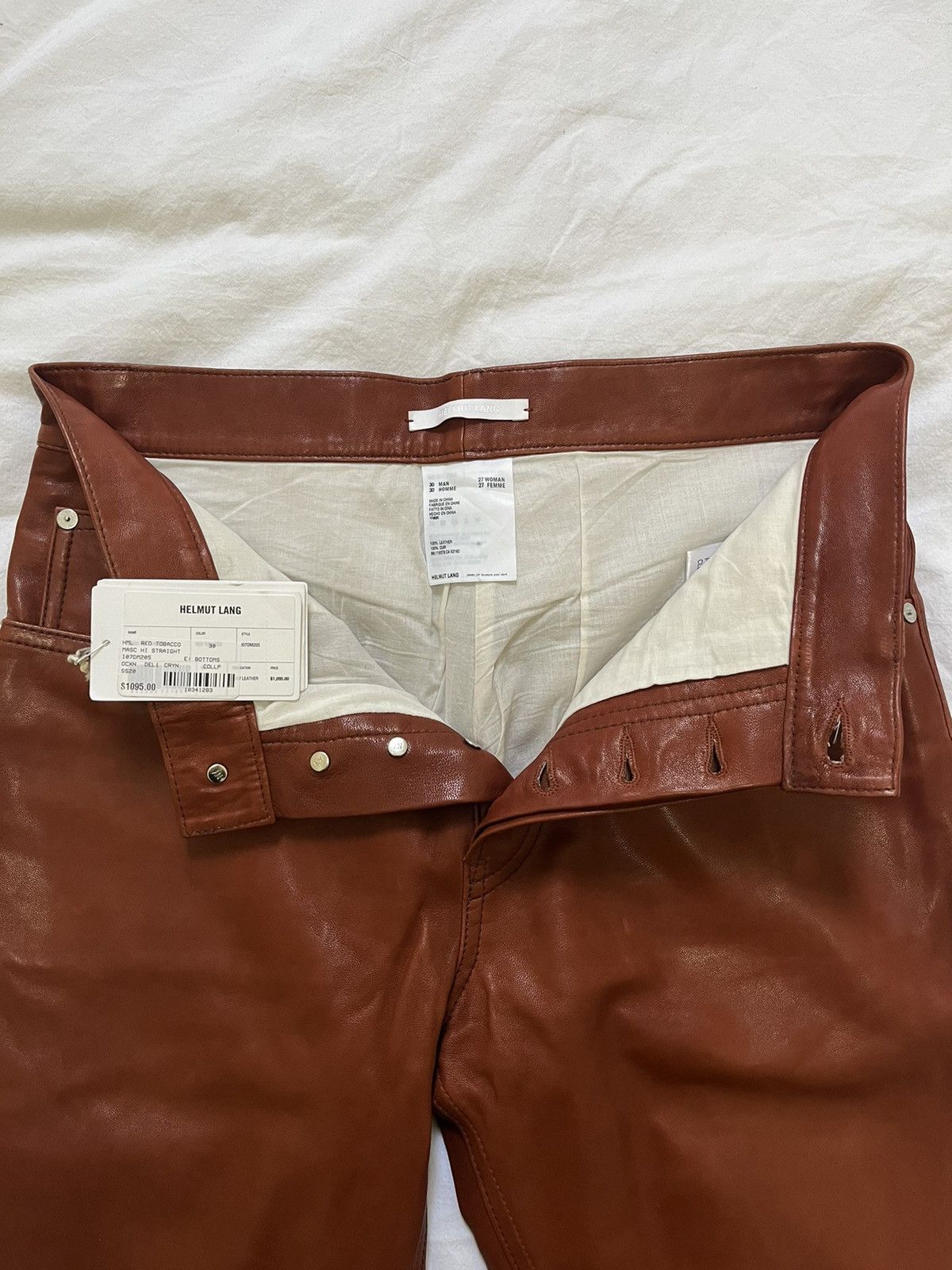 Helmut Lang Masc Hi Straight Leather Pants Size US 30 / EU 46 - 3 Thumbnail