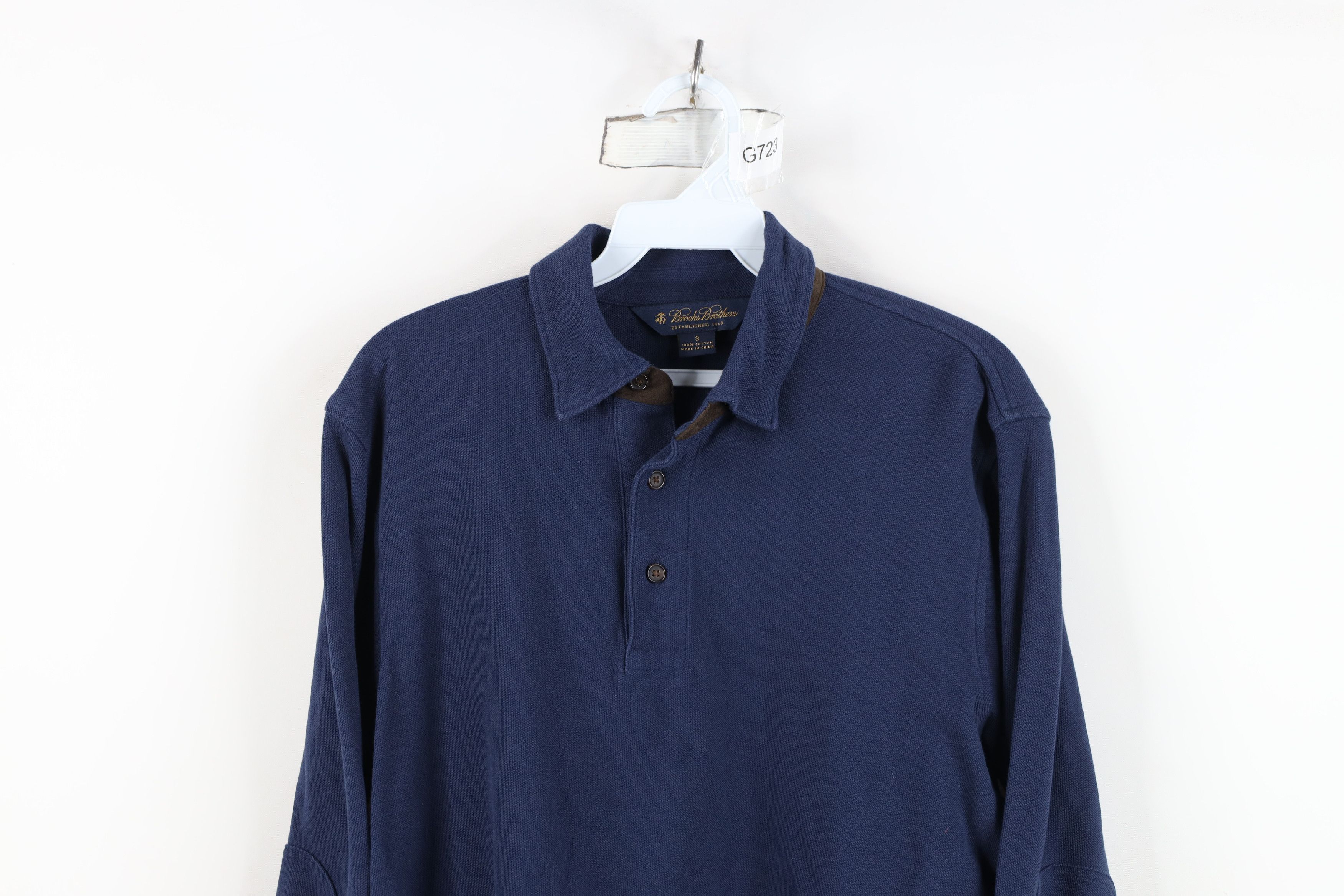 Brooks Brothers Vintage Brooks Brothers Patch Long Sleeve Rugby Polo Blue Size US S / EU 44-46 / 1 - 2 Thumbnail