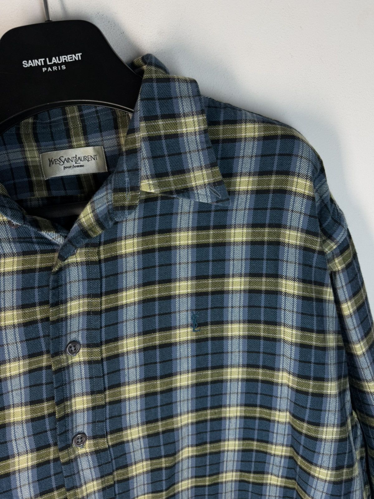 Yves Saint Laurent YSL Shirt Check Plaid Flannel Vintage Yves Saint Laurent Size US XL / EU 56 / 4 - 5 Thumbnail