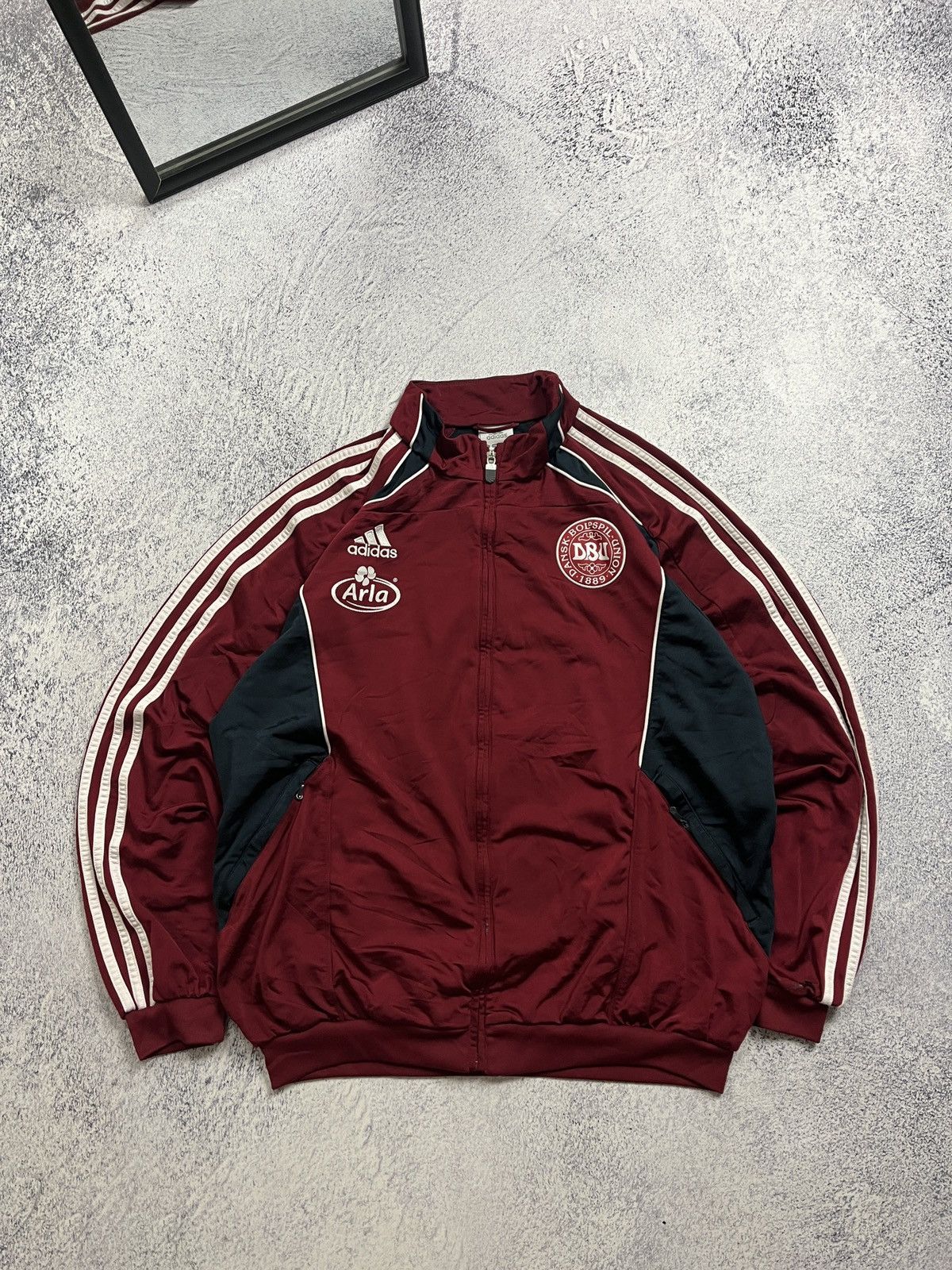 Adidas × Vintage Vintage Adidas Denmark Football Jacket Soccer Track Top Rare Size US XL / EU 56 / 4 - 1 Thumbnail
