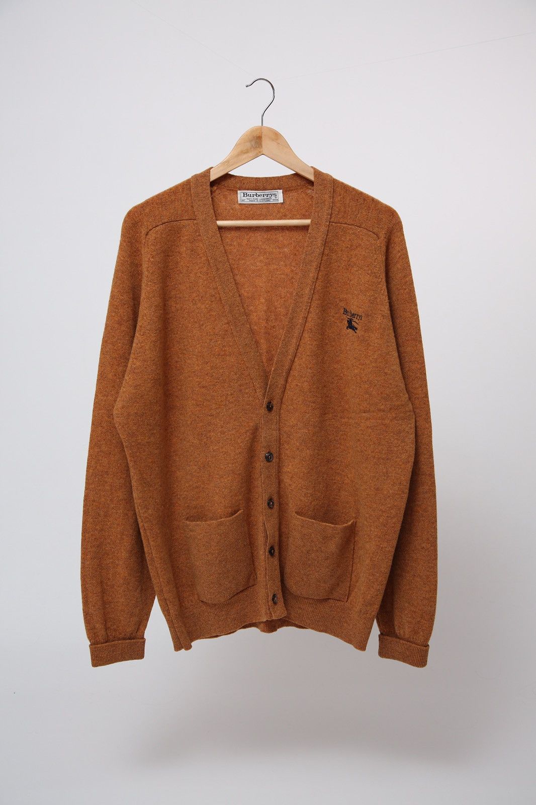 image of Burberry Pony Logo Wool Knitwear Cardigan in Brown, Men's (Size Large)