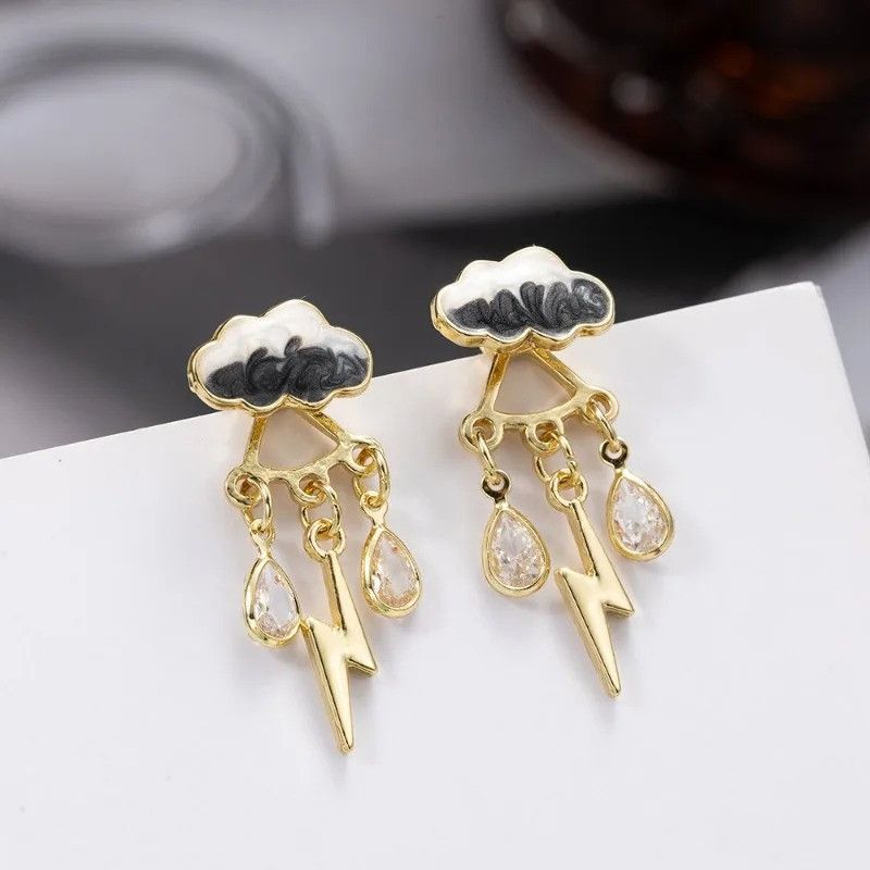 Other Cloud Lightning Dangle Earrings Charming Ear Jewelry Gift Size ONE SIZE - 1 Preview