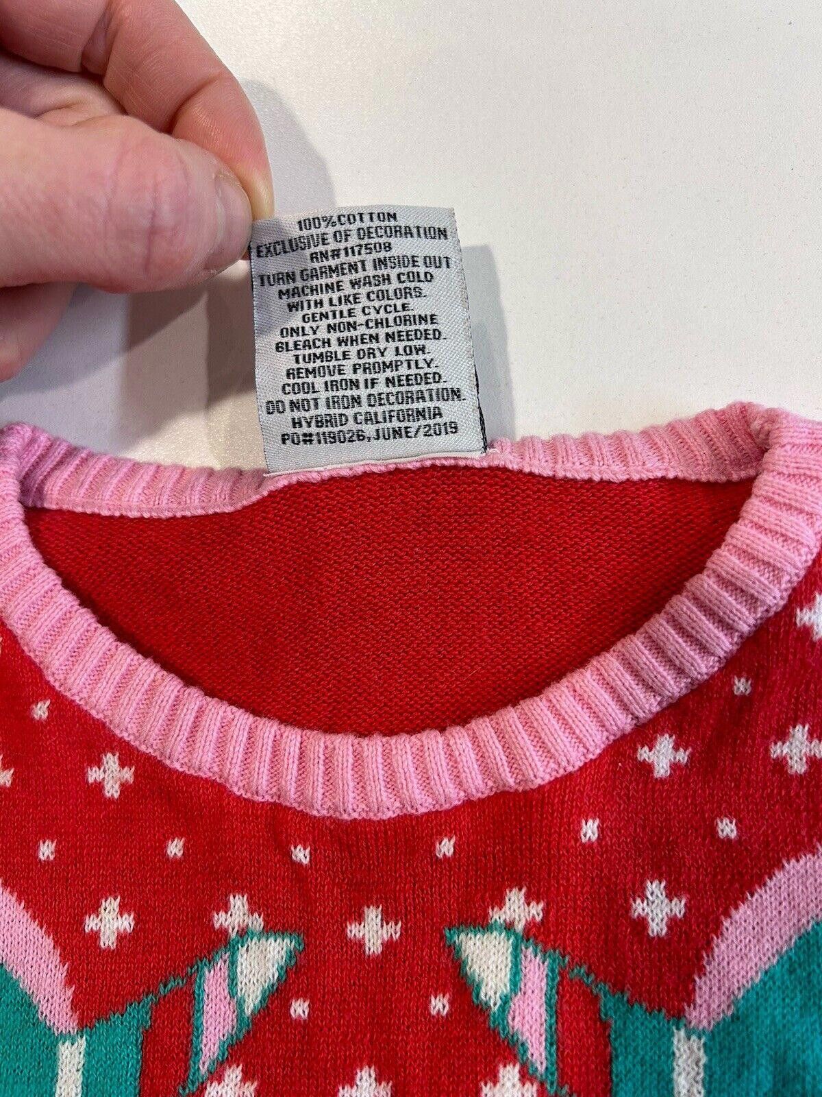 Designer Well Worn Unicorn Holiday Sweater 2T Red Green Pink Fringe Size US XXS / EU 40 - 5 Thumbnail