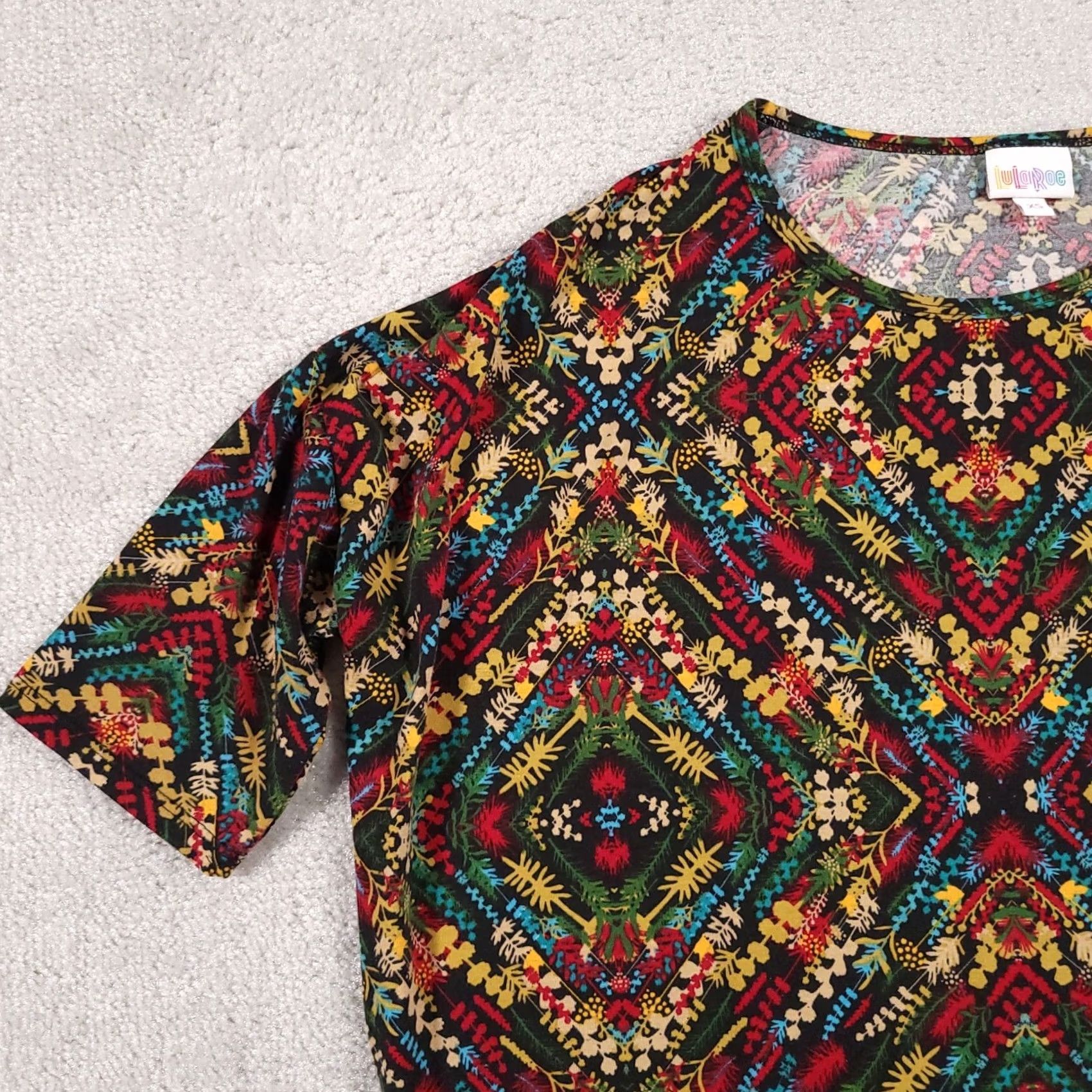 Vintage Lularoe Irma Tunic Shirt Women's XS Floral Boho Short Sleeve High Low USA T-Shirt Size XS / US 0-2 / IT 36-38 - 4 Thumbnail