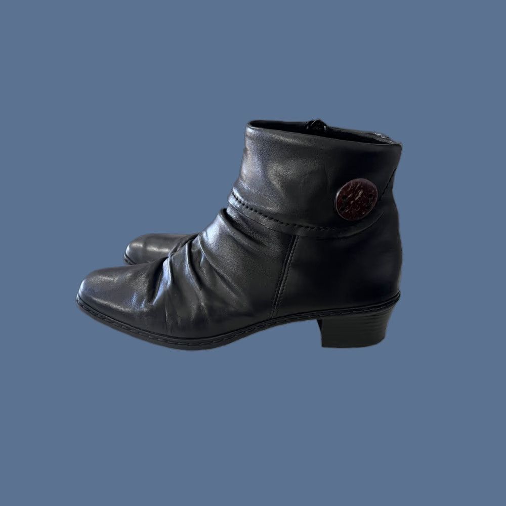 Rieker Rieker Kendra Slouchy Ankle Boot Black Leather Women's EU 41 US 10 Size US 10 / IT 40 - 1 Thumbnail