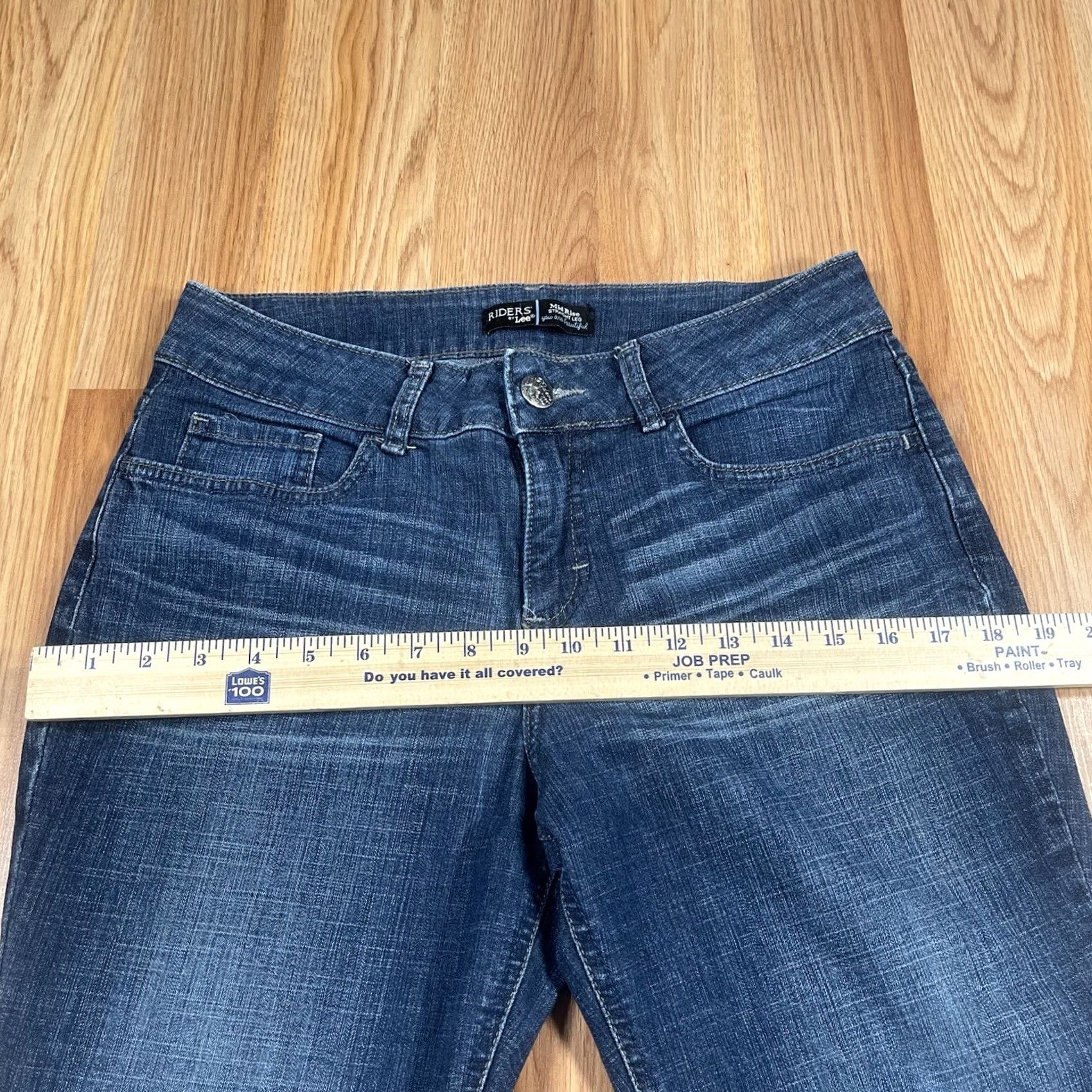 Vintage Riders By Lee Jeans Pants Womens 8P Straight Leg Mid Rise Blue Wash Denim - Vintage Condition - 28in Zip Pocket Size 30" / US 8 / IT 44 - 6 Thumbnail