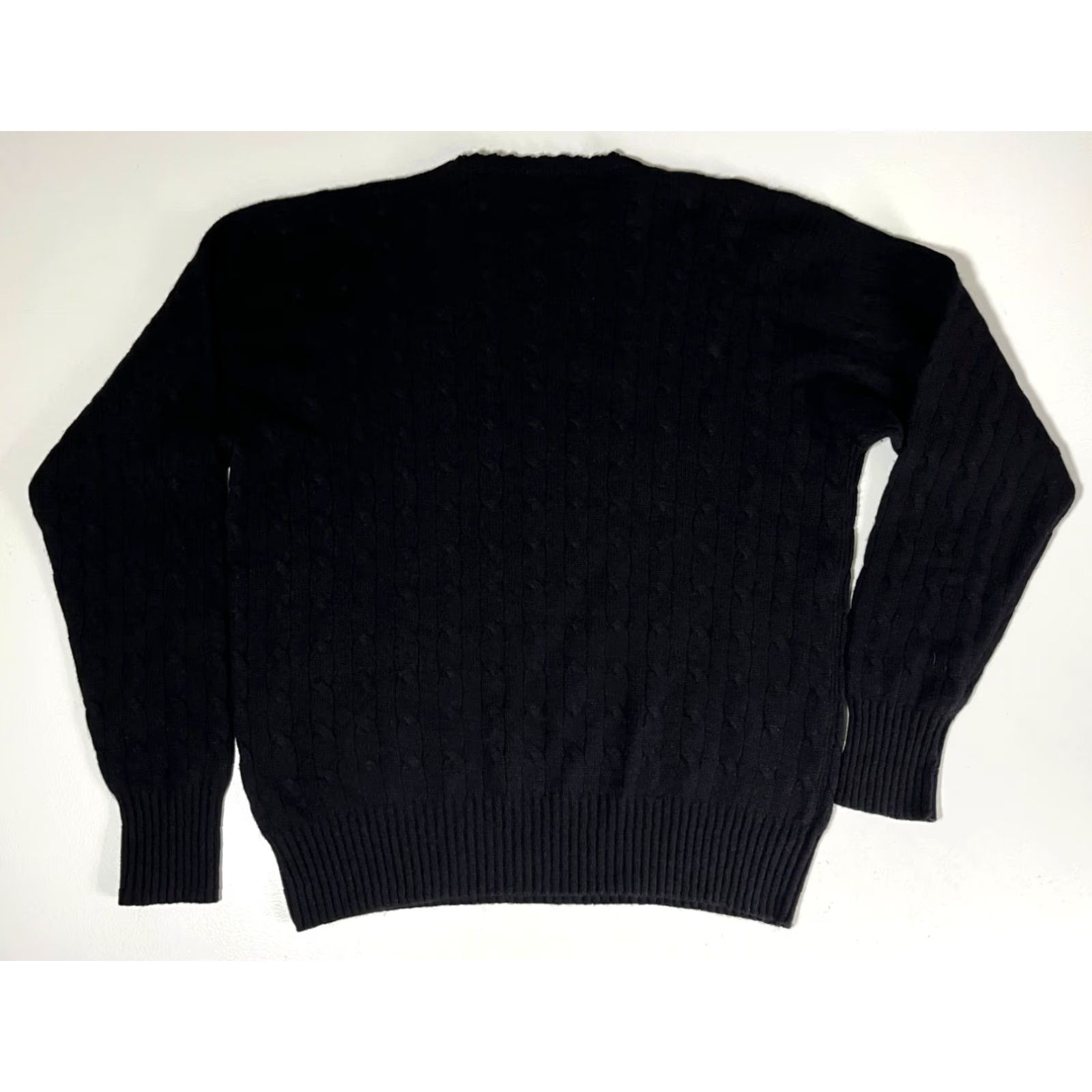 Polo Ralph Lauren MEN'S VINTAGE Polo Ralph Lauren Cable Knit Cashmere Sweater Black Sz 44 L US Size US L / EU 52-54 / 3 - 5 Thumbnail
