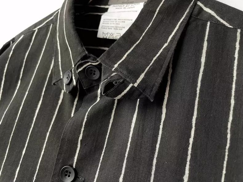 Yohji Yamamoto Yohji Yamamoto size os 1980s Maru Text Outline Stripe Shirt Size US M / EU 48-50 / 2 - 4 Thumbnail