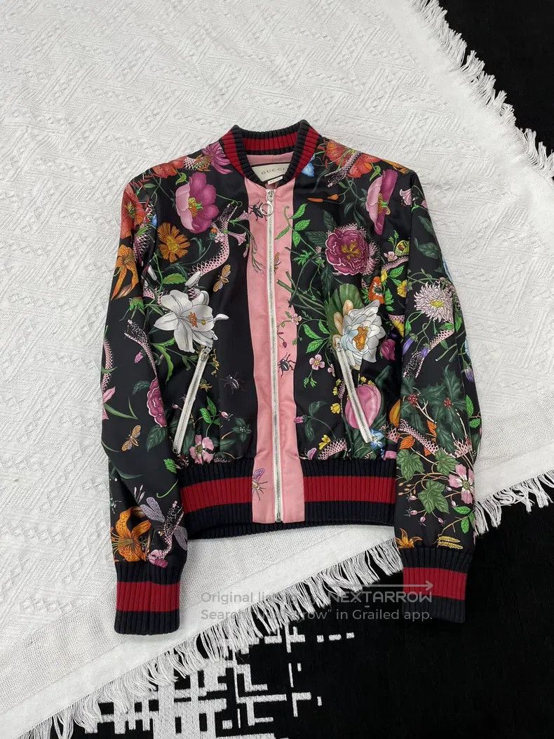 Gucci Gucci Floral silk printed zipper jacket Size XS / US 0-2 / IT 36-38 - 1 Thumbnail
