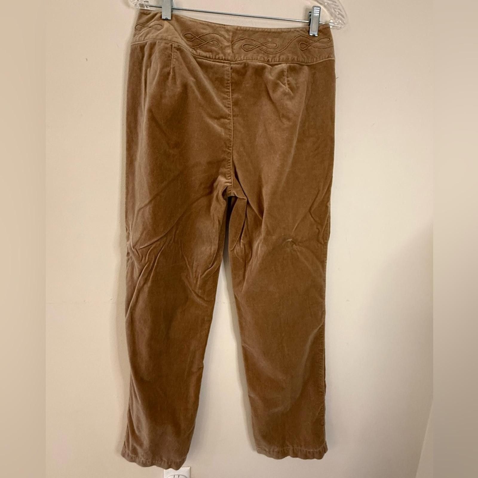 Other Liz Claiborne soft velvet brown embroidered western pants 8 Size 30" / US 8 / IT 44 - 2 Thumbnail