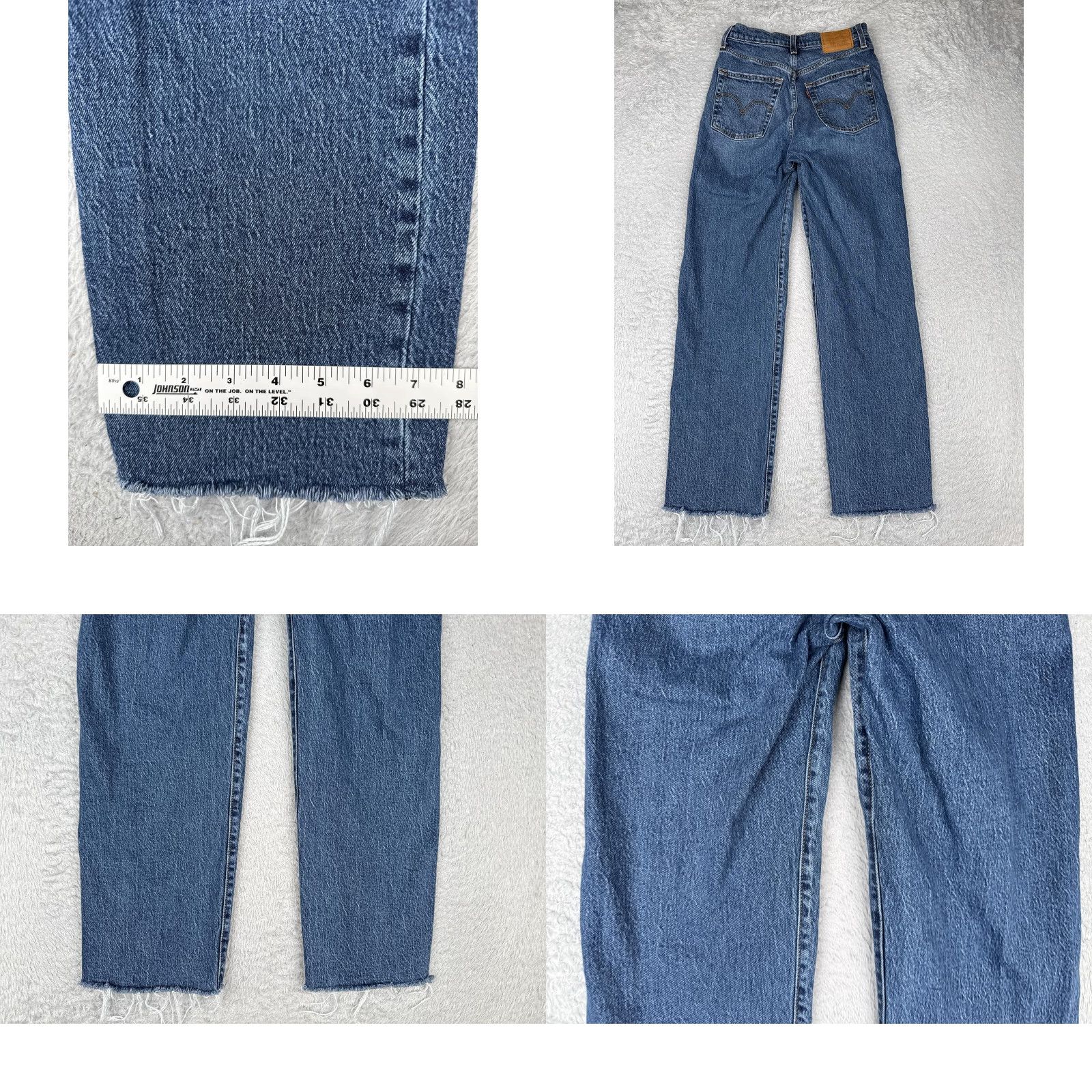 Levi's Levis Jeans Womens 25 Blue Premium Big E Ribcage Straight Ankle High Rise Button Size 42" / US 20 - 10 Thumbnail