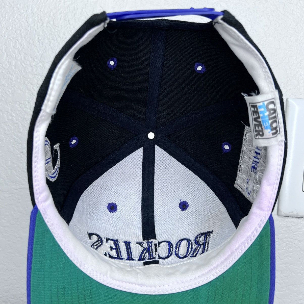 The Game 1990s MLB Colorado Rockies The Game Catch The Fever Snapback Size ONE SIZE - 10 Thumbnail