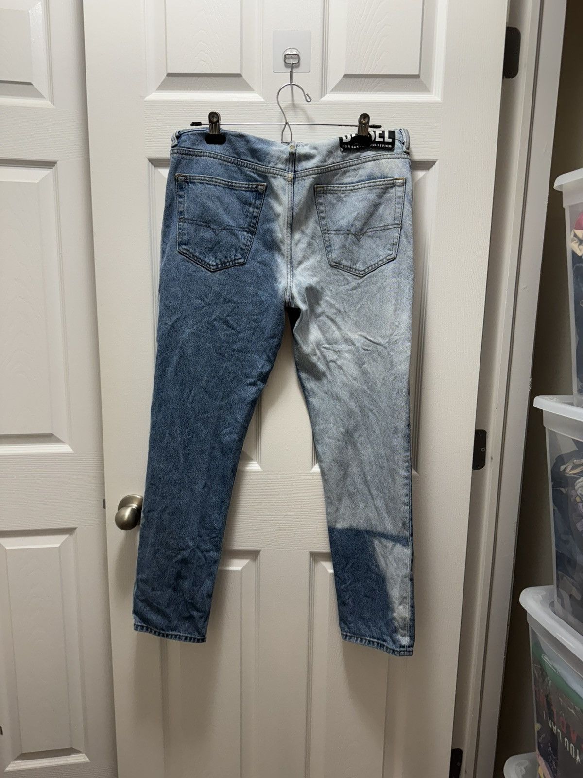 Diesel Diesel Jeans Mharky Slim Skinny Bleached Custom Split Denim Size US 32 / EU 48 - 2 Thumbnail