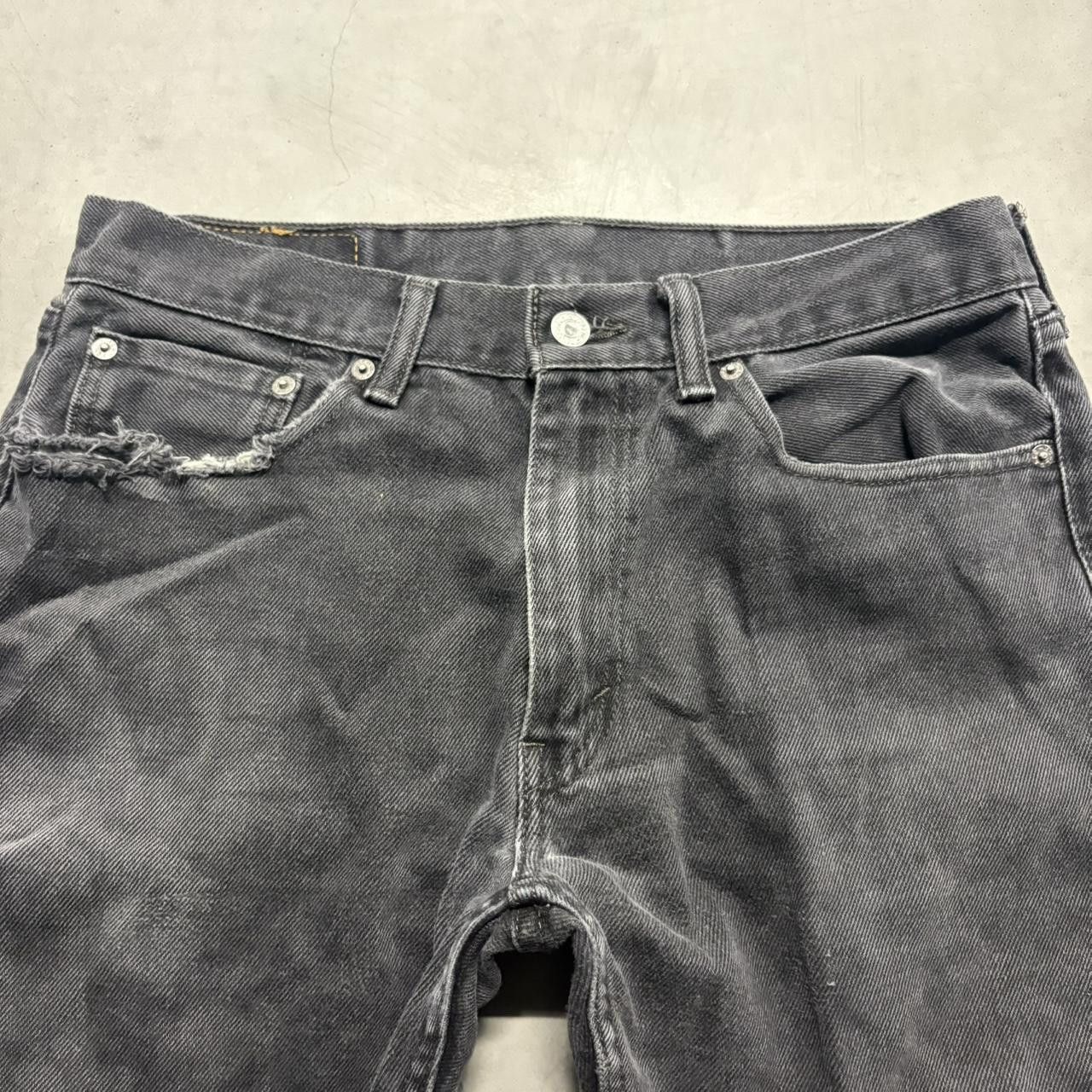 Levi's Crazy Vintage Y2K/2000s Levis Grunge Black Ripped Denim Jeans! Size US 32 / EU 48 - 2 Thumbnail