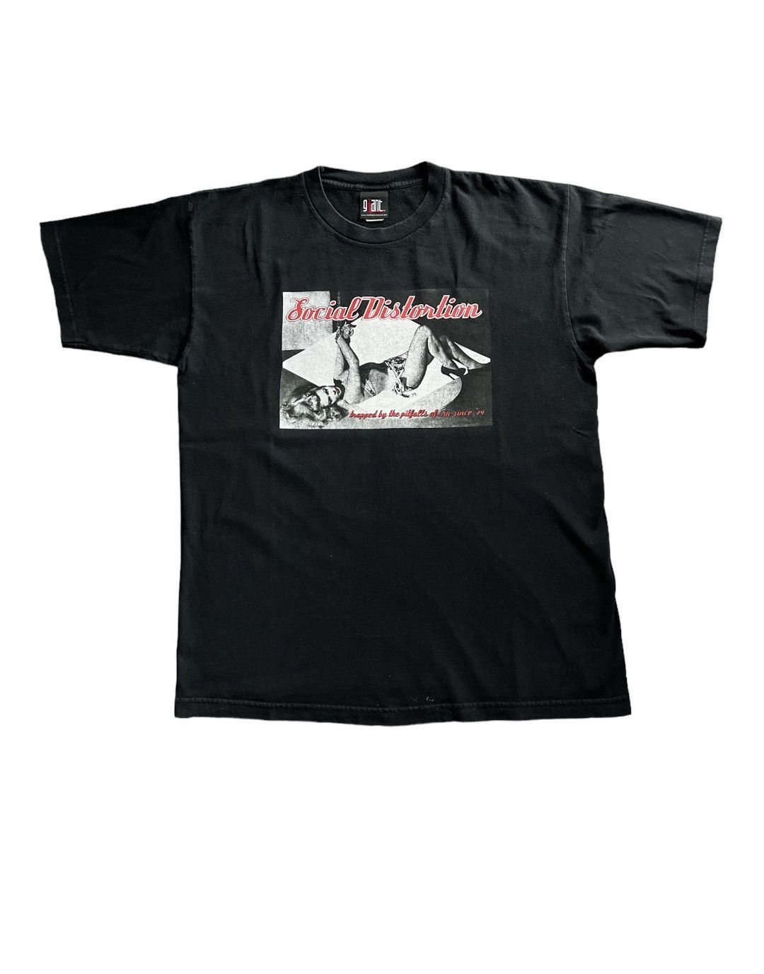 image of Band Tees x Rock T Shirt Vintage Social Distortion By Giant Tour Tee in Black, Men's (Size XL)