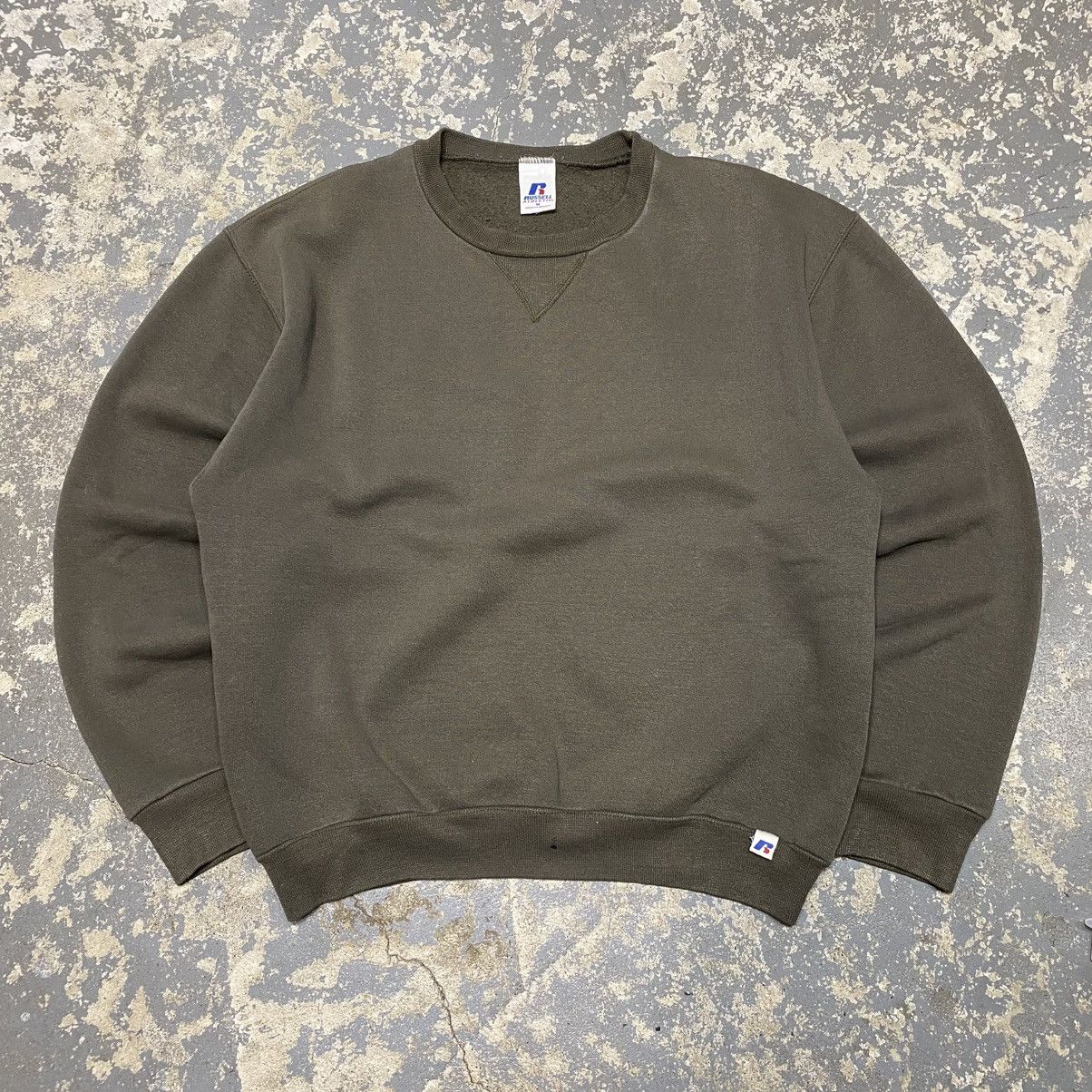 Russell Athletic × Vintage Vintage Russell Athletic Brown Blank Boxy Crewneck Hoodie Size US M / EU 48-50 / 2 - 1 Thumbnail