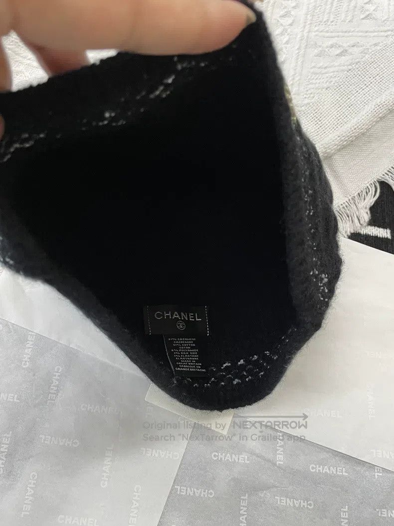 Chanel Chanel 26C new black cashmere knitted cold hat Size ONE SIZE - 3 Thumbnail