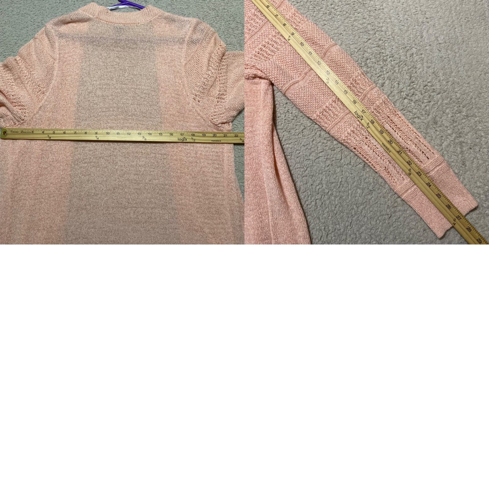 Torrid Torrid 1X Plus Sweater Cardigan Open Front Open Knit Orange Pocket Knit Lightweight Casual Womens 1X Torrid Cardigan Open Size XL / US 12-14 / IT 48-50 - 8 Thumbnail