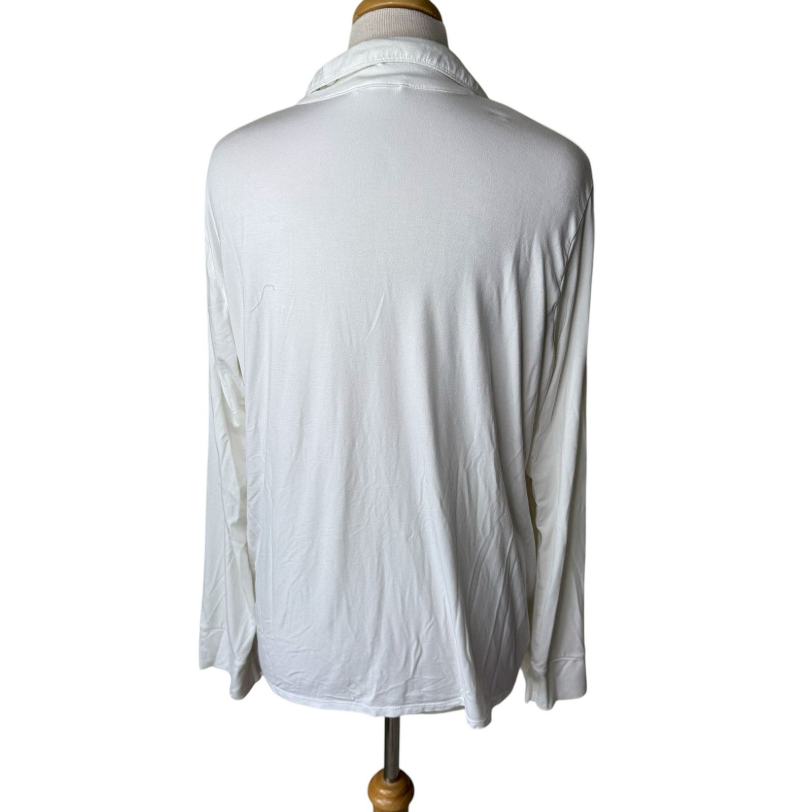 SKIMS SKIMS Long Sleeve Sleep Shirt in Snow Size Large Size L / US 10 / IT 46 - 2 Thumbnail