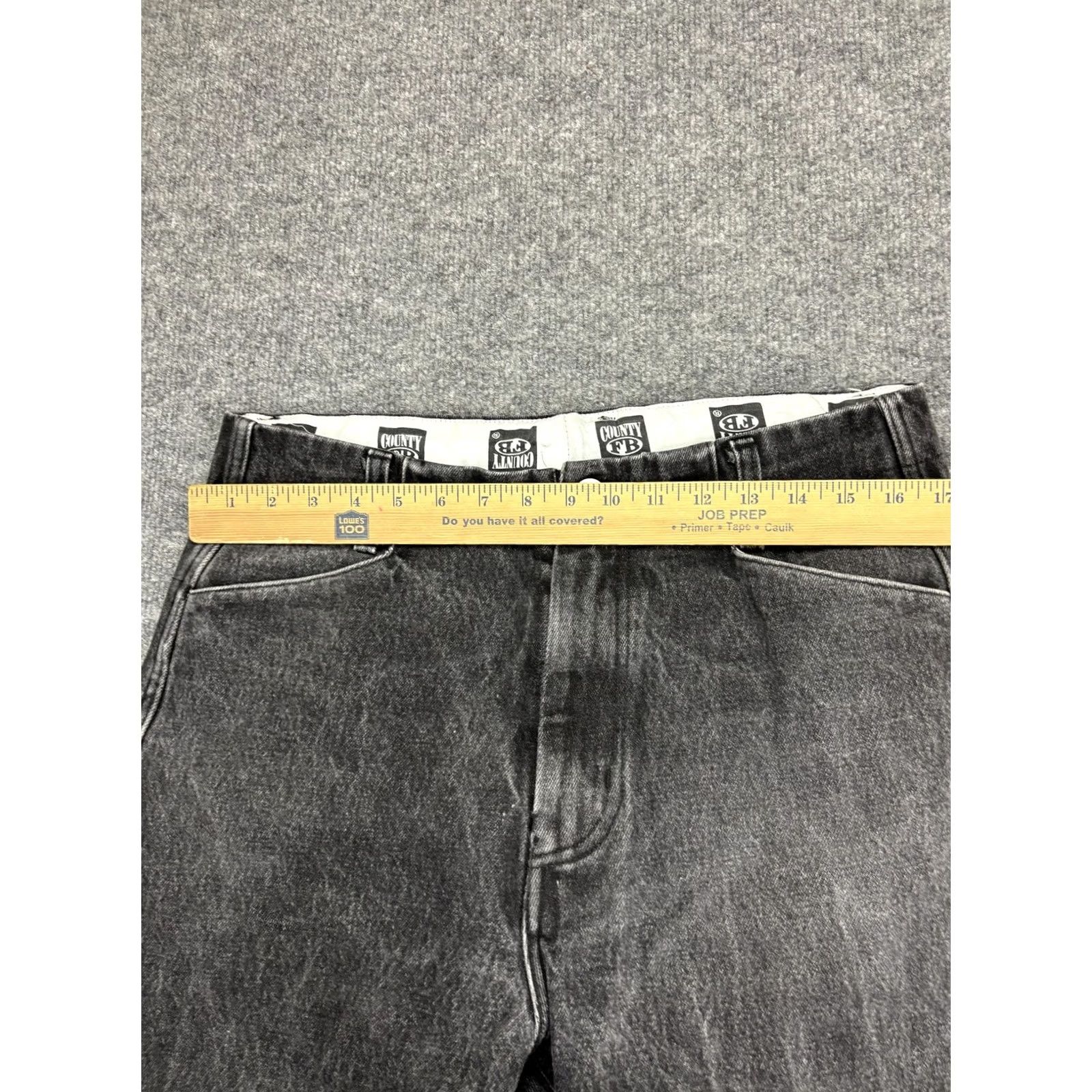 Vintage VINTAGE County FB Jeans Mens 34x32 Charcoal Distressed Straight Shirt Pants Accessories Logo Pocketwear Size US 34 / EU 50 - 3 Thumbnail