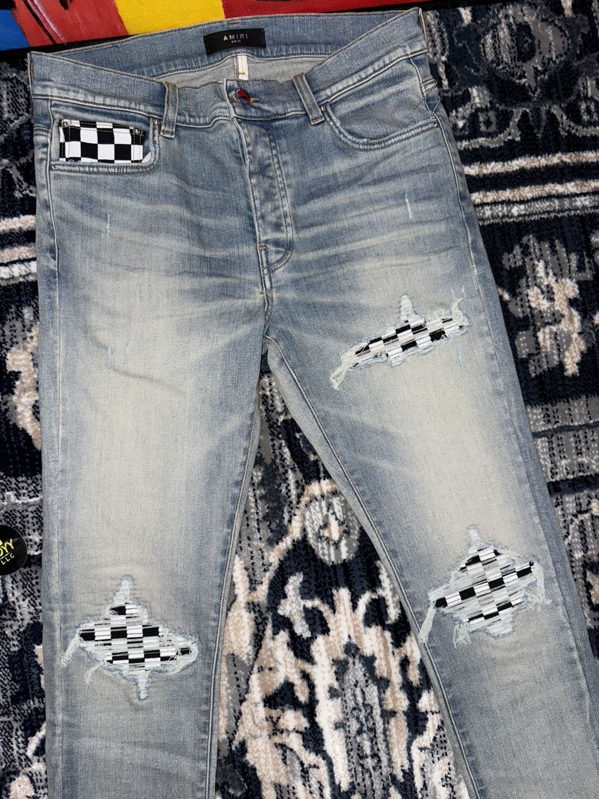 Amiri Amiri checkered patch mx1 jeans Size US 32 / EU 48 - 2 Thumbnail