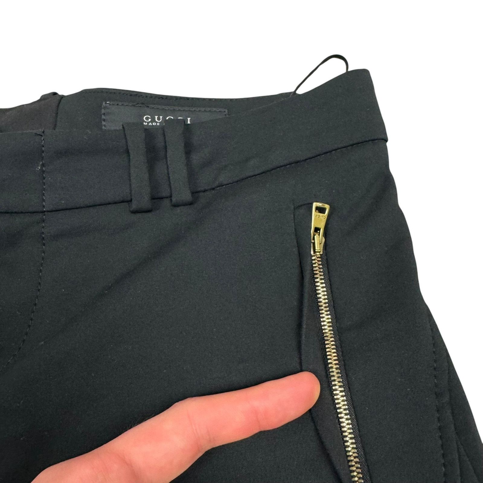 Gucci Gucci Women's Black Cotton Pockets Skinny Leg Dress Pants 40 Size 28" / US 6 / IT 42 - 5 Thumbnail