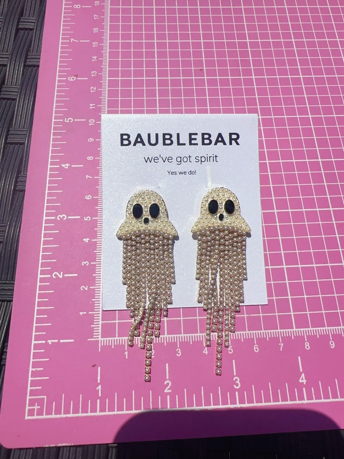 Designer Baublebar white pearl bead ghost we've got spirit Yes we do Size ONE SIZE - 4 Thumbnail