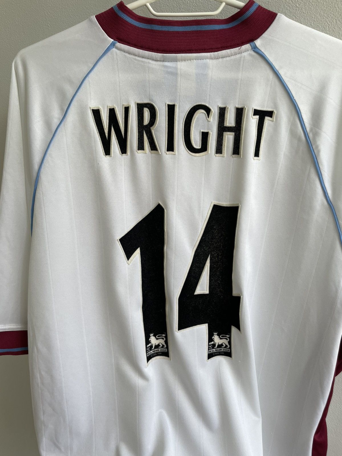 Vintage West Ham United 1998 1999 Wright #14 Football Jersey Shirt Size US XL / EU 56 / 4 - 18 Thumbnail