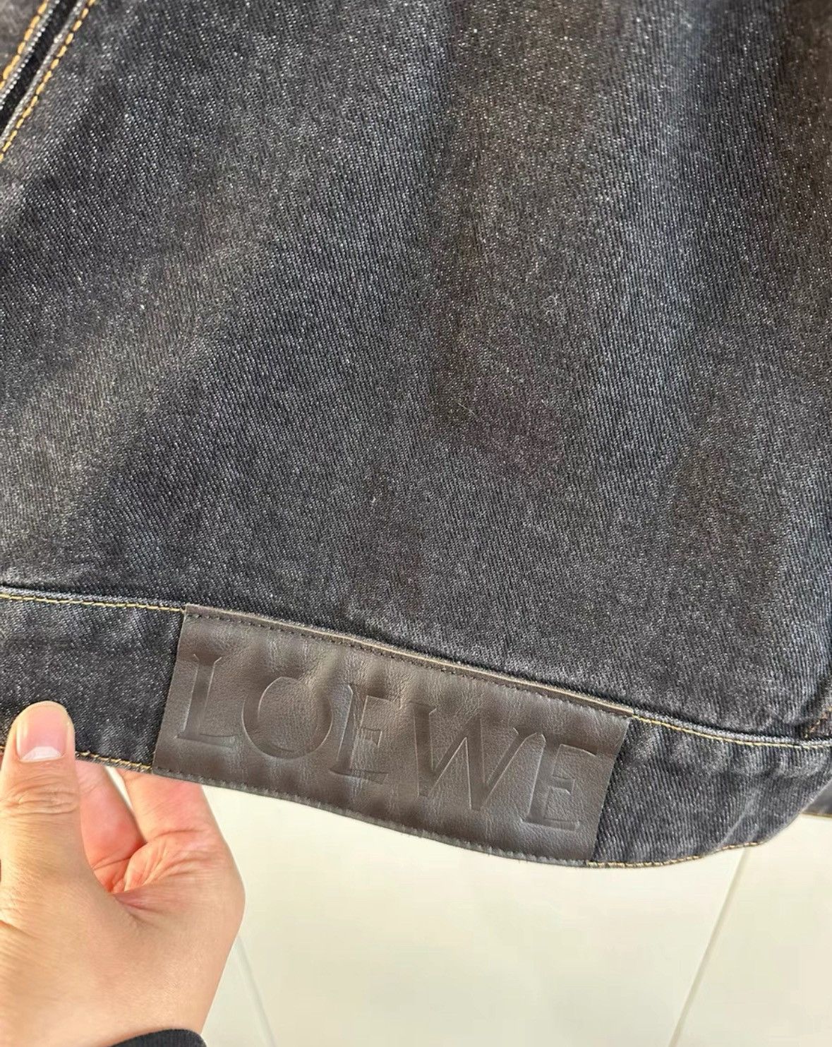 Loewe Loewe Solid Color Collar Denim Jacket for Men - Blue Size US M / EU 48-50 / 2 - 5 Thumbnail
