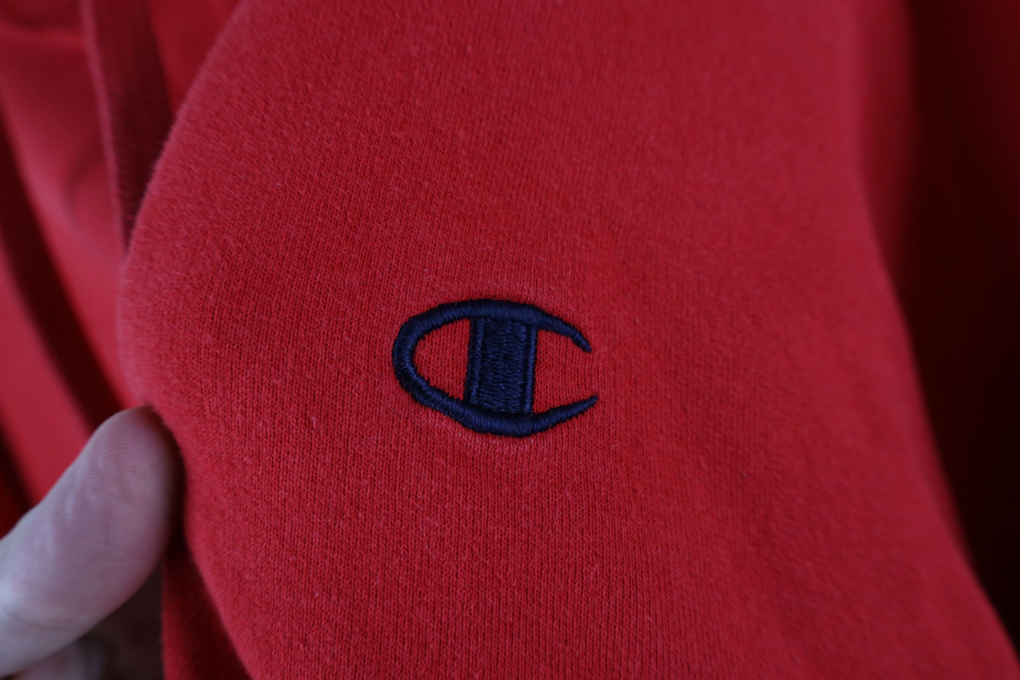 Champion × Vintage Vintage 90s Champion Logo Baggy Hoodie Sweatshirt Red Size US XXL / EU 58 / 5 - 5 Thumbnail